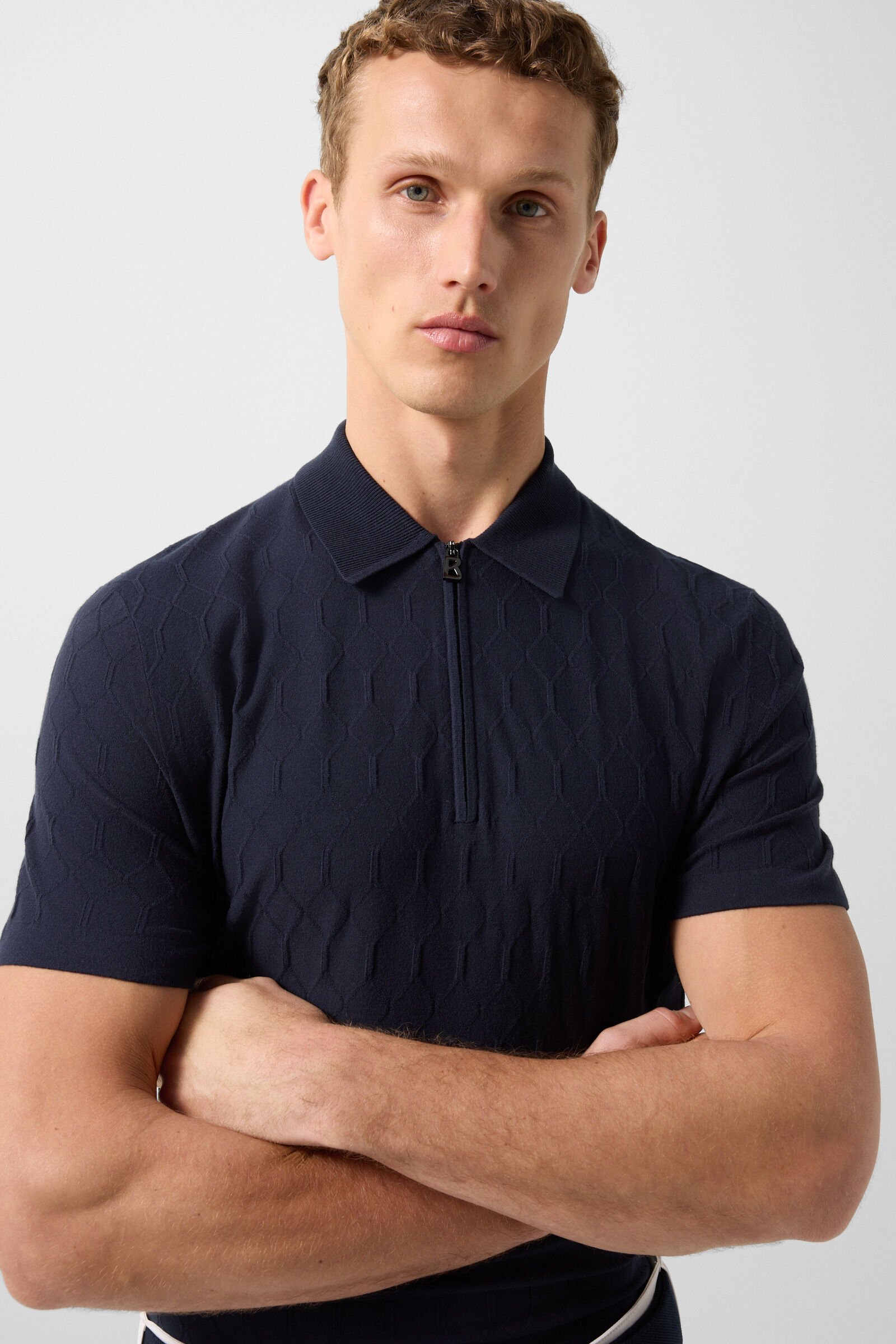 Maxim knitted polo shirt Navy blue