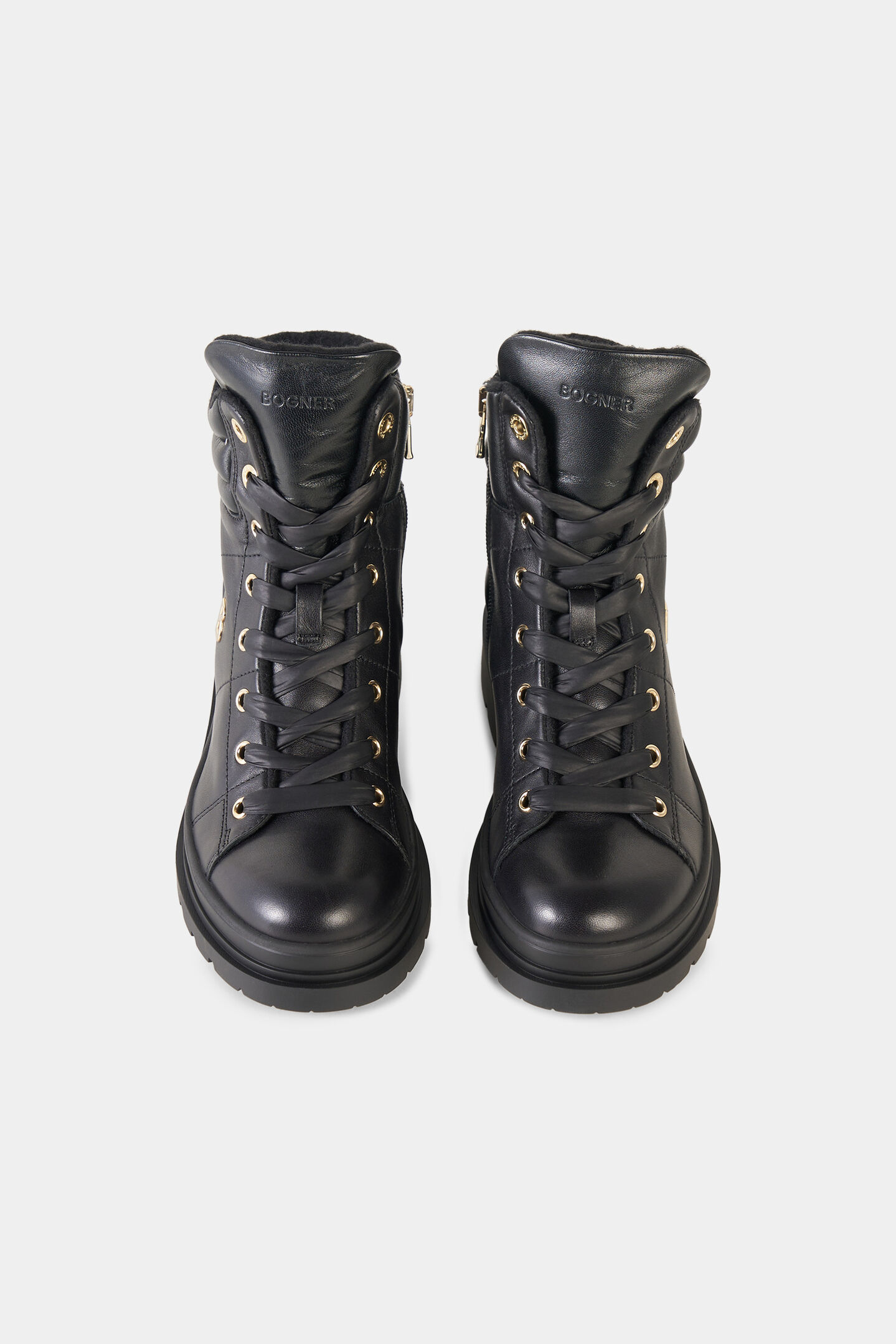 St. Moritz lace-up boots with spikes Black