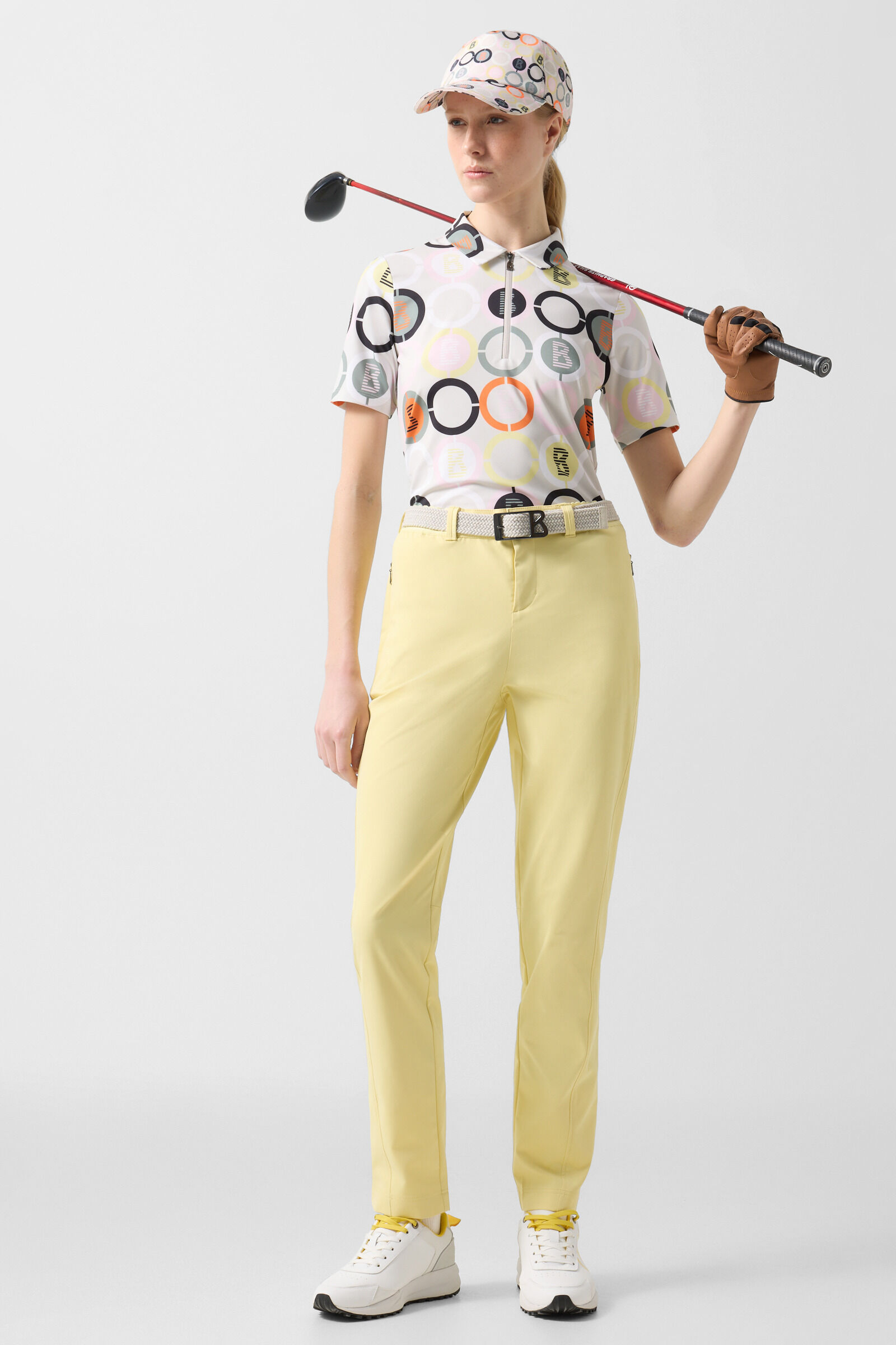 Taya functional short-sleeved top Sand/Orange/Grey