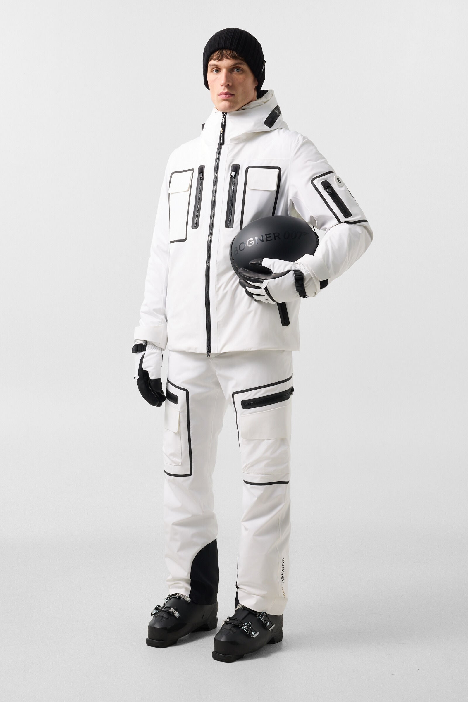 Cargo-Skihose Bond Off-White/Schwarz