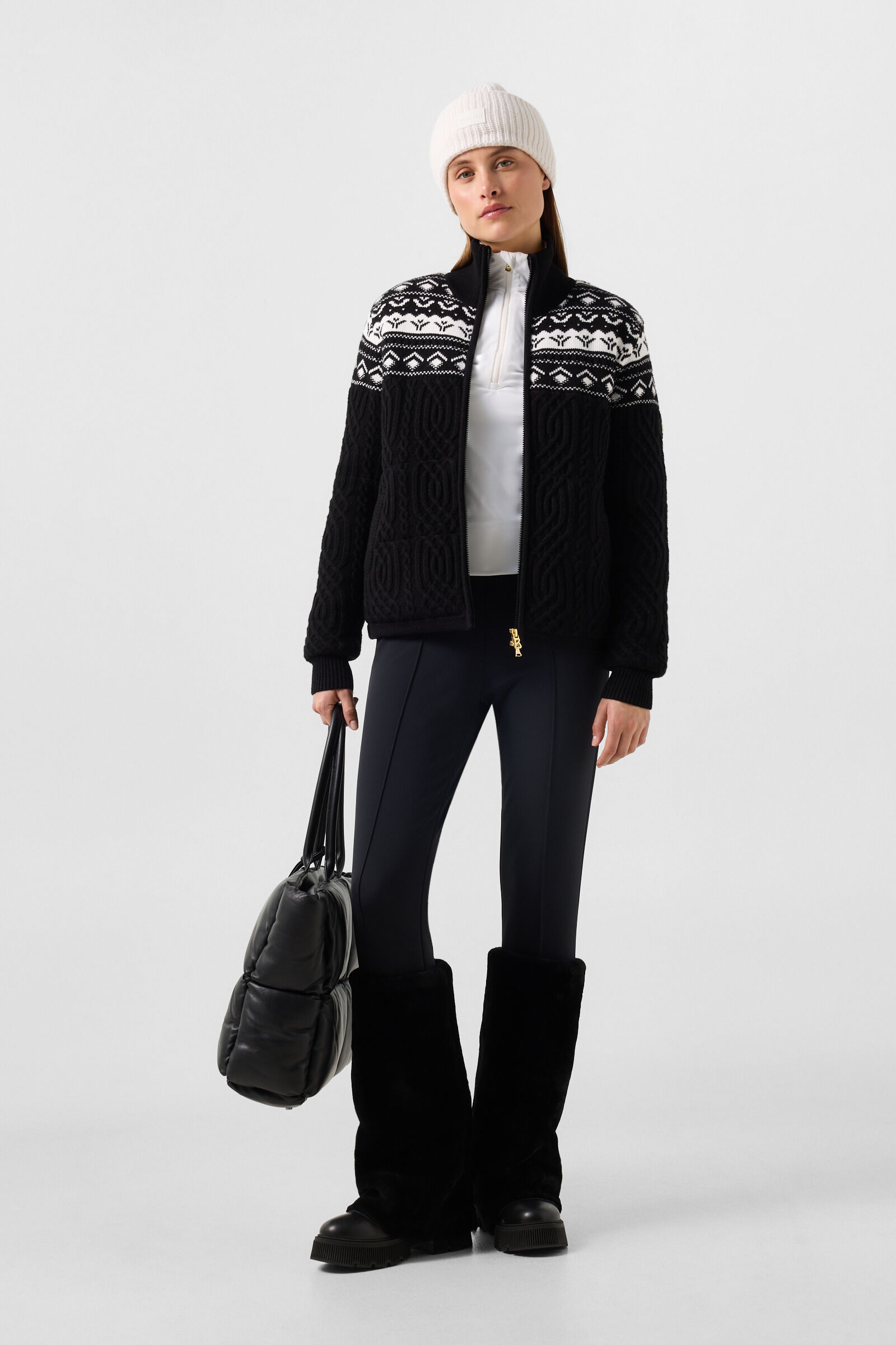 Norweger-Strickjacke Carolyn Schwarz