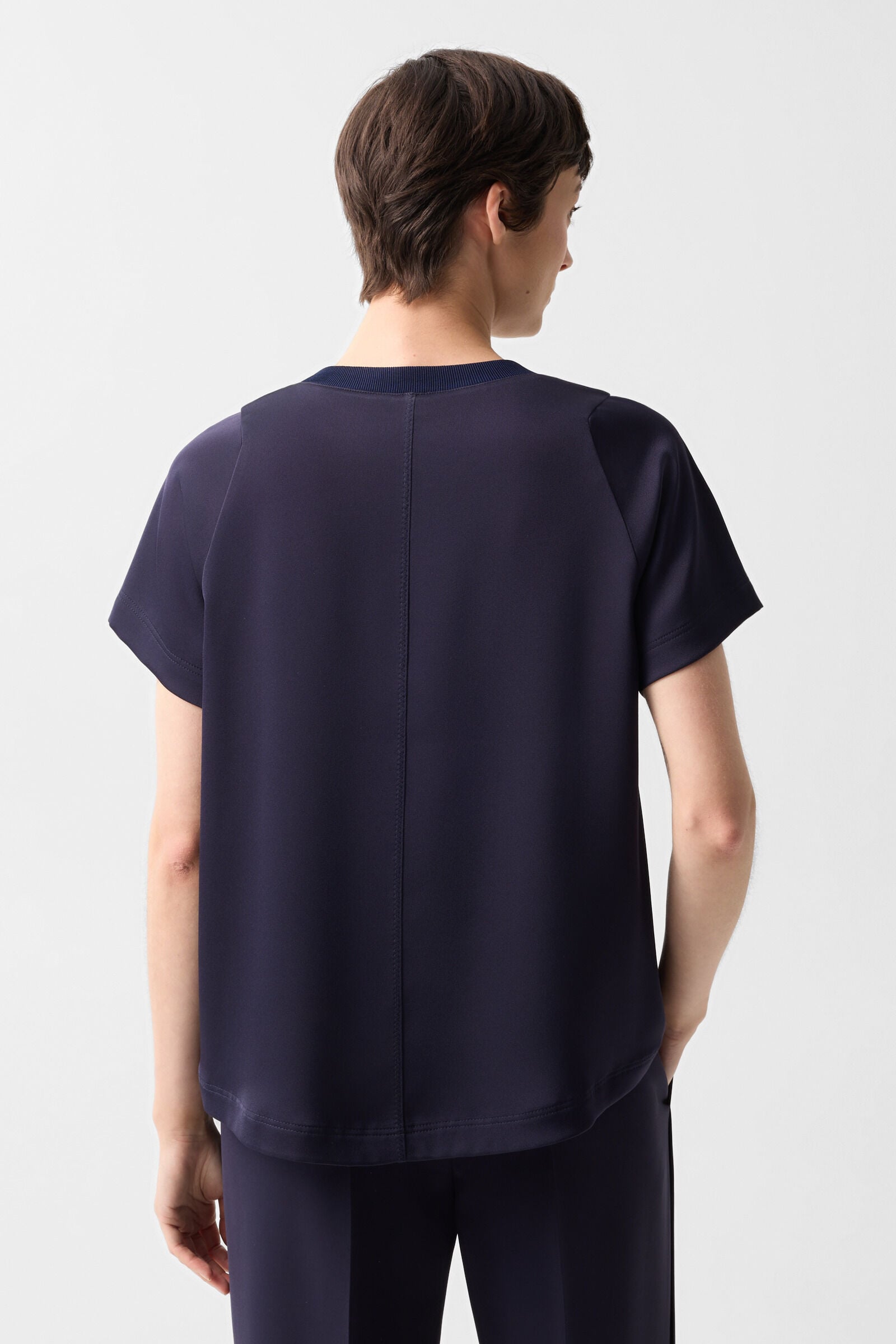 Dakota satin shirt Navy blue