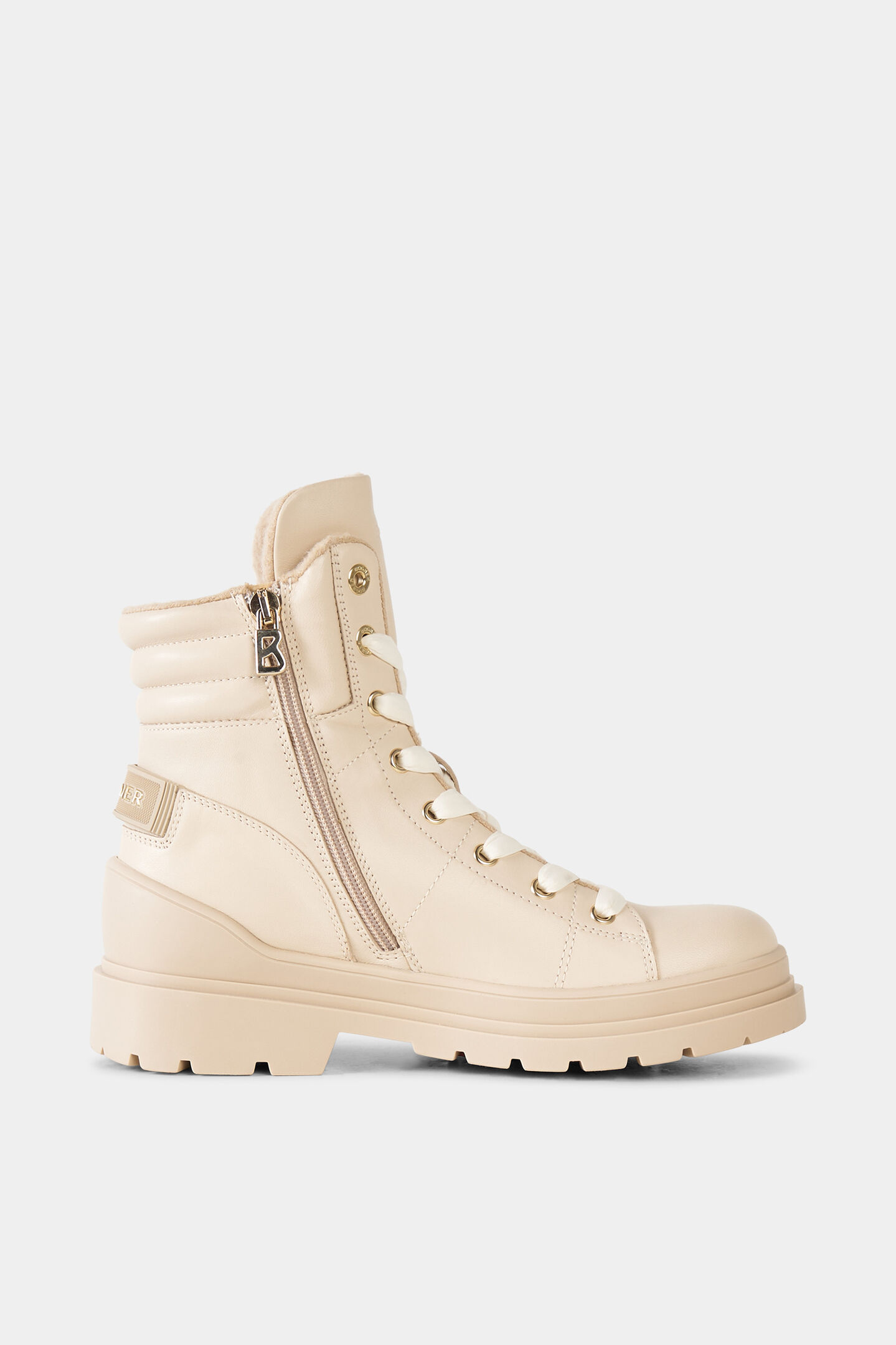 St. Moritz lace-up boots with spikes Beige