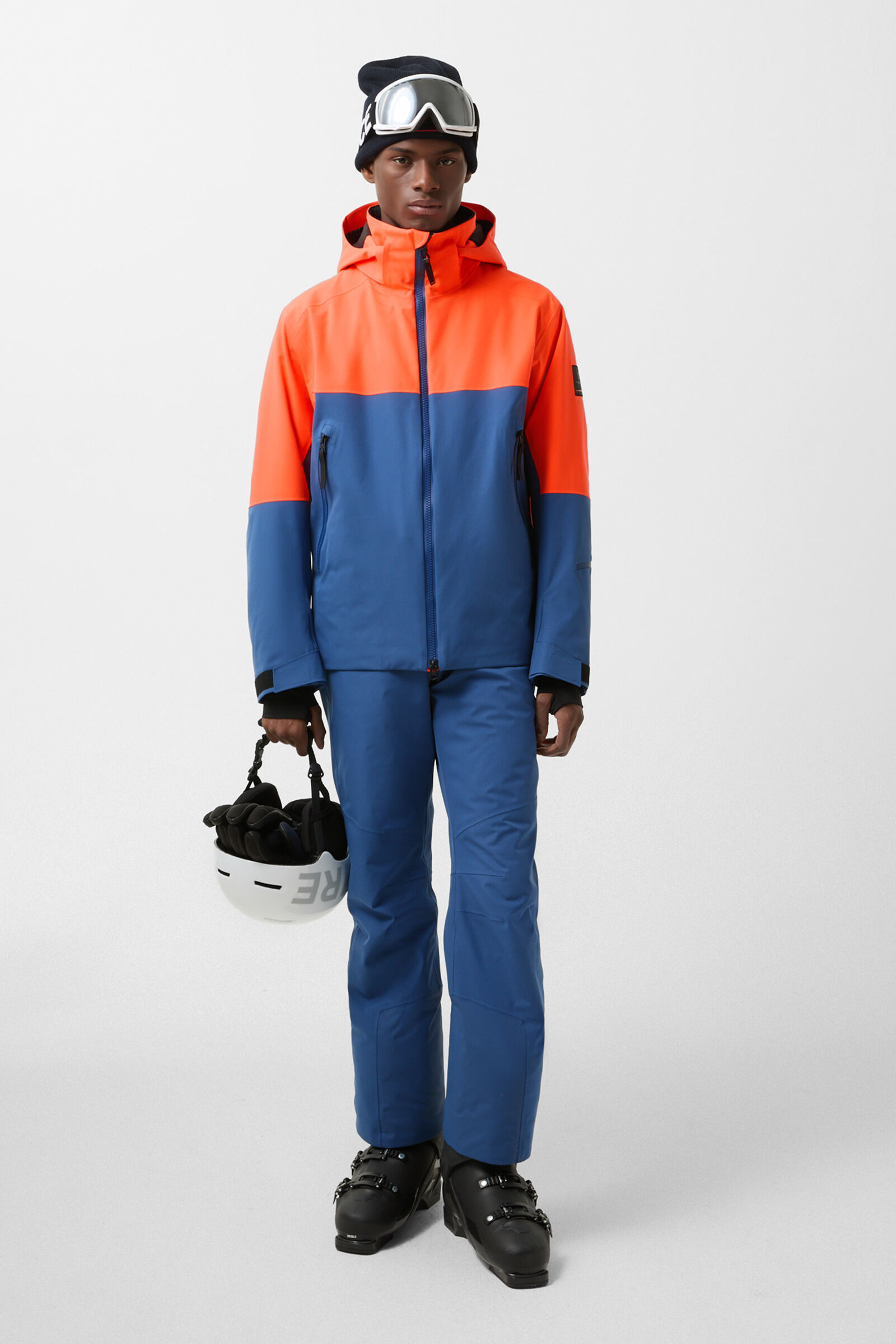 Halor ski jacket Neon orange/blue