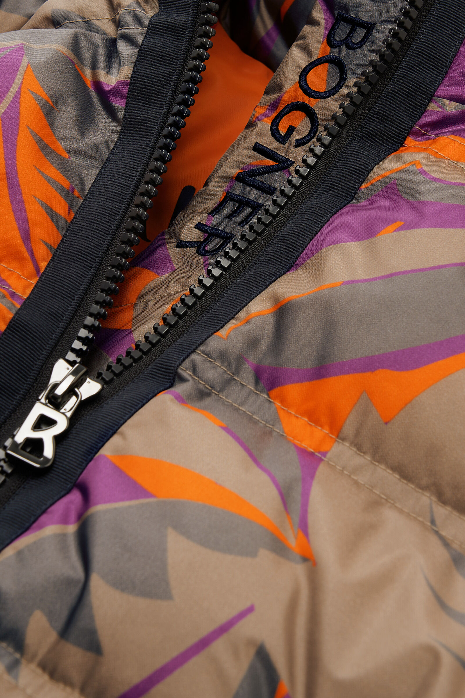 Kids down ski jacket Krissi Khaki/purple/orange