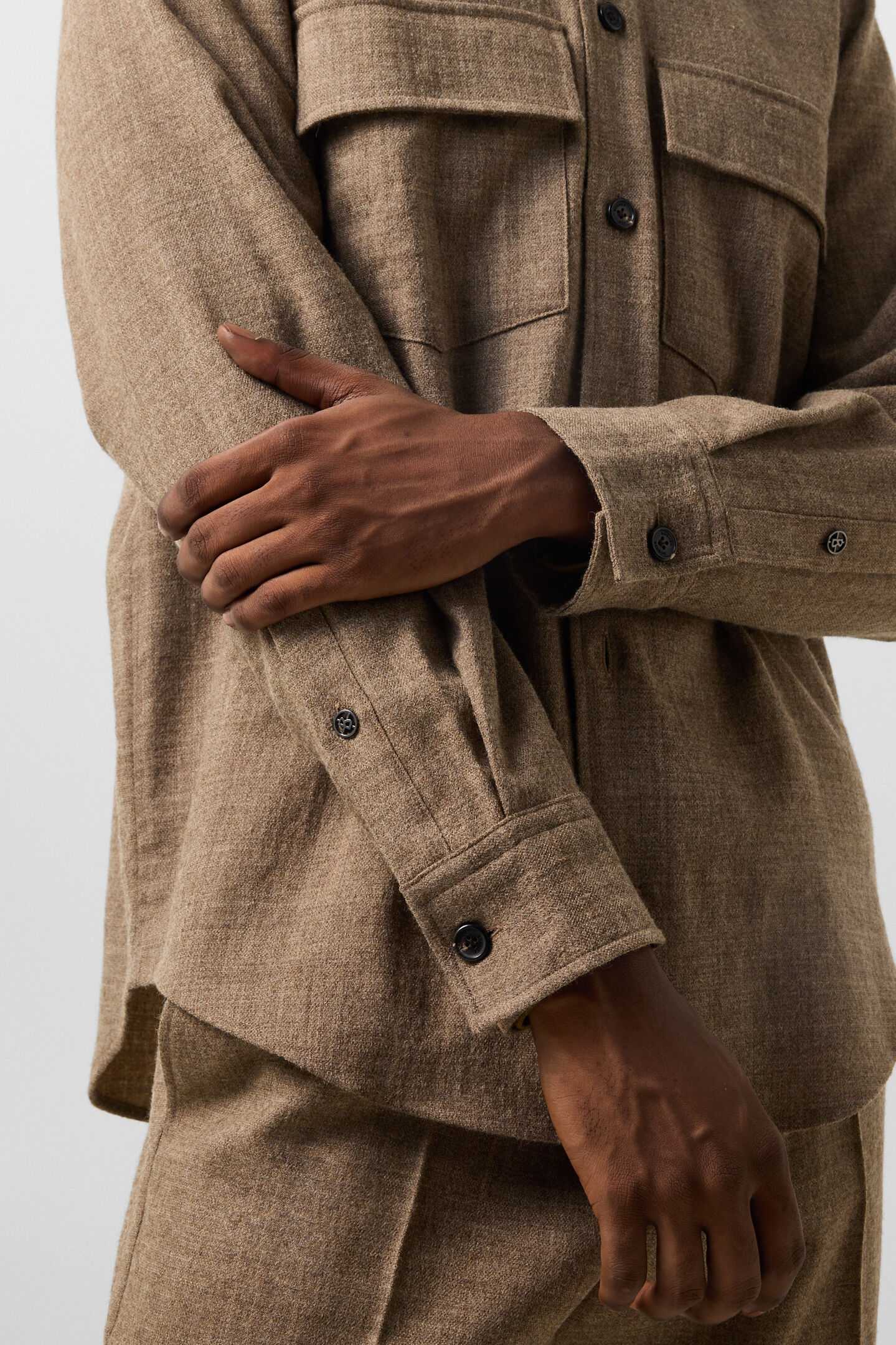 Heiko virgin wool shirt Brown