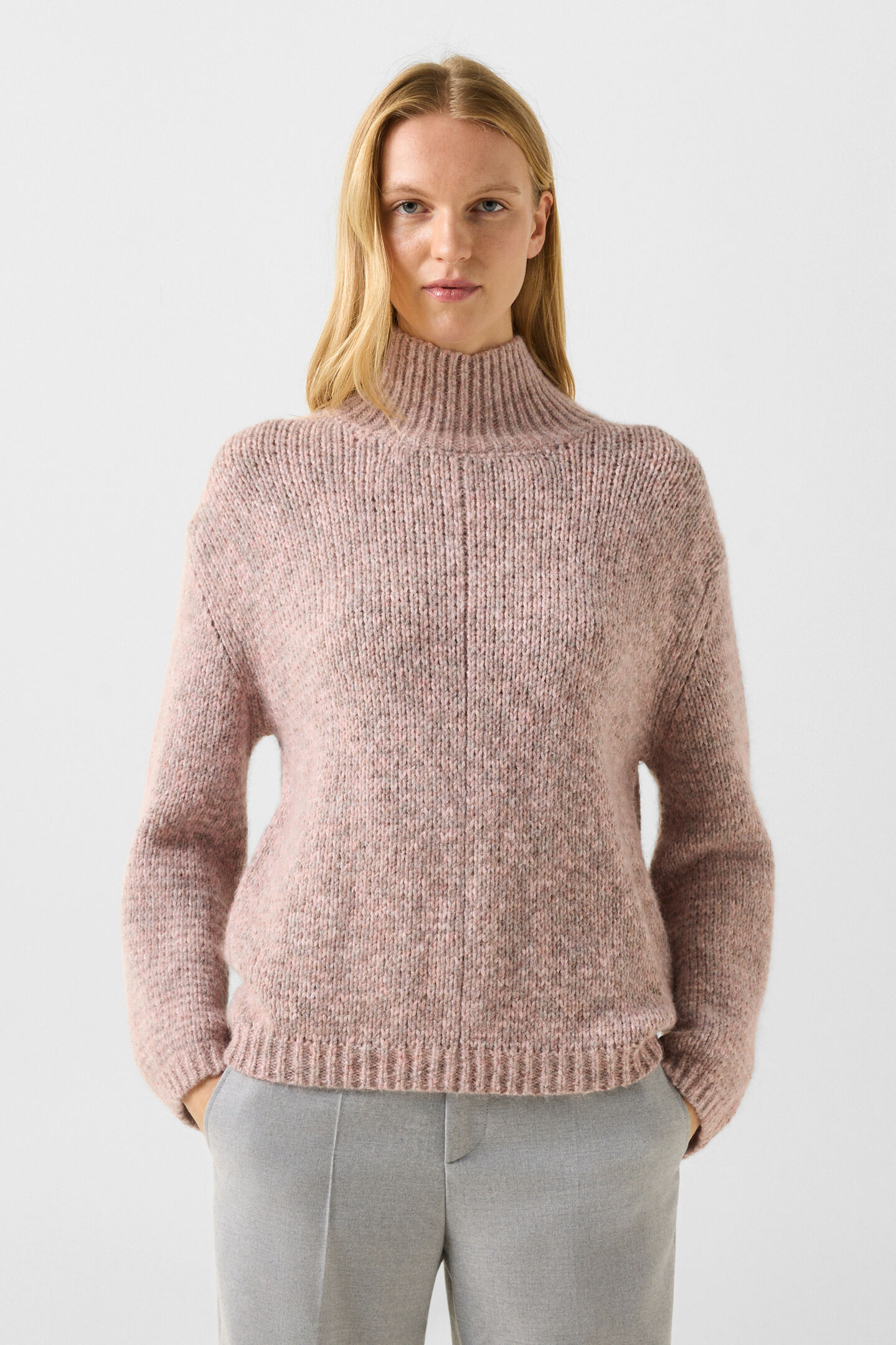 Svoni Alpaca-Blend Pullover Ros&eacute;/Gray
