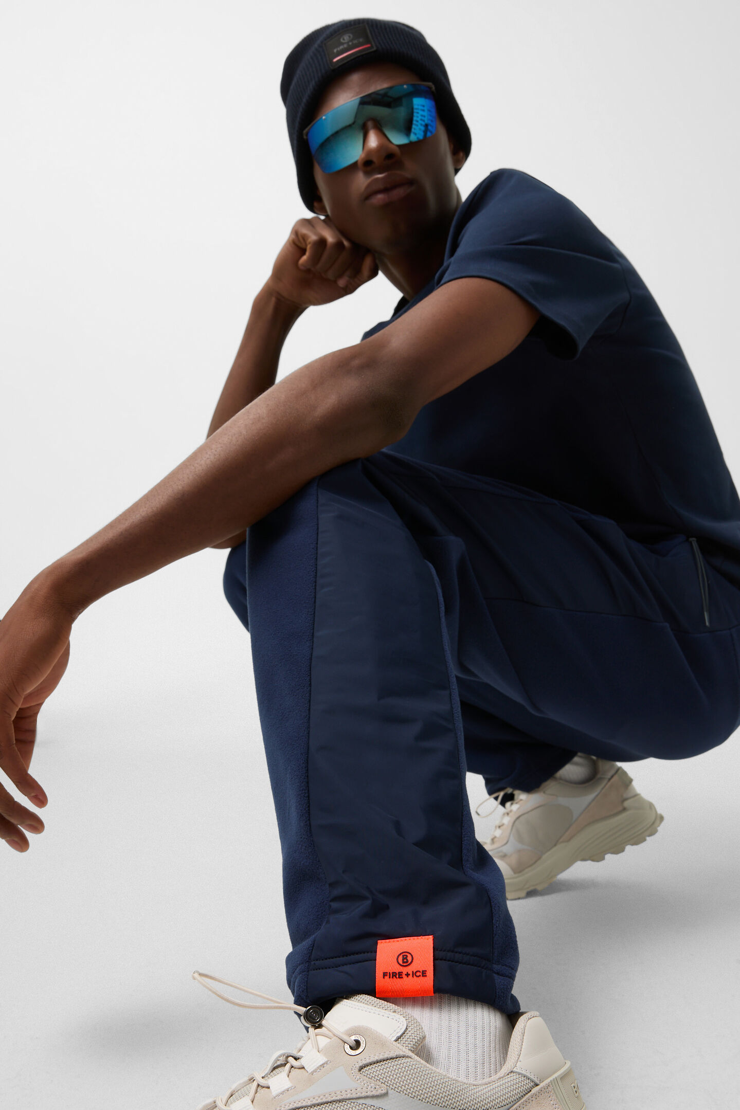 Broder fleece pants Dark blue