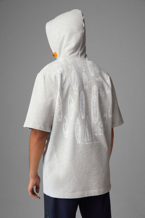 Kurzarm-Hoodie Henley
