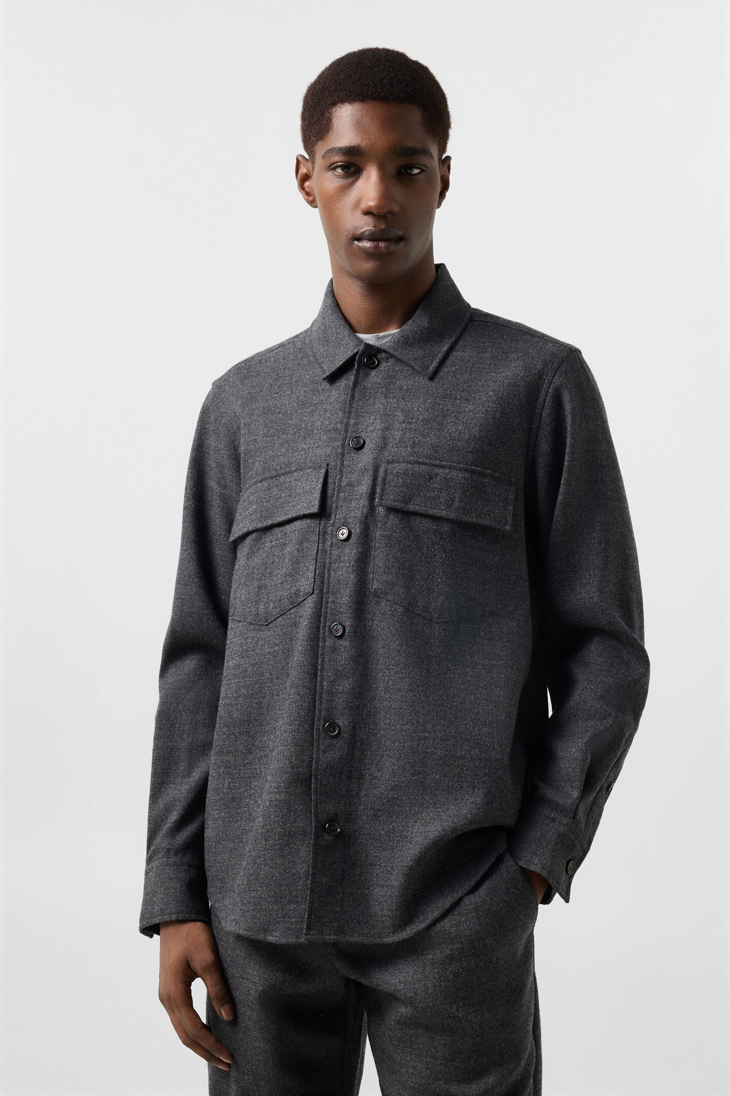 Heiko virgin wool shirt Anthracite
