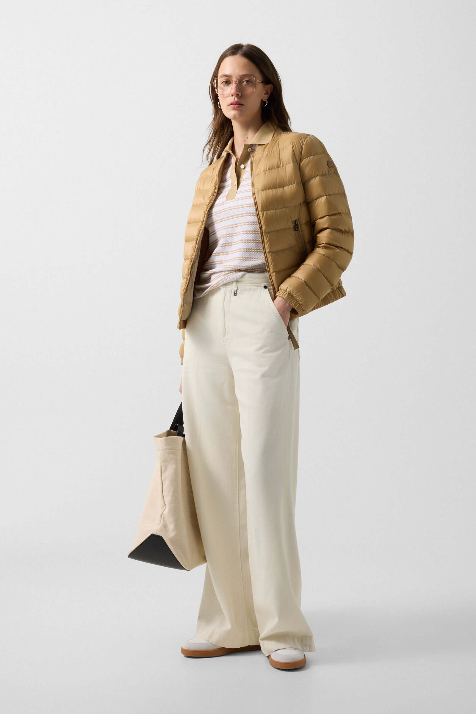 Wendy polo shirt Camel/Off-White