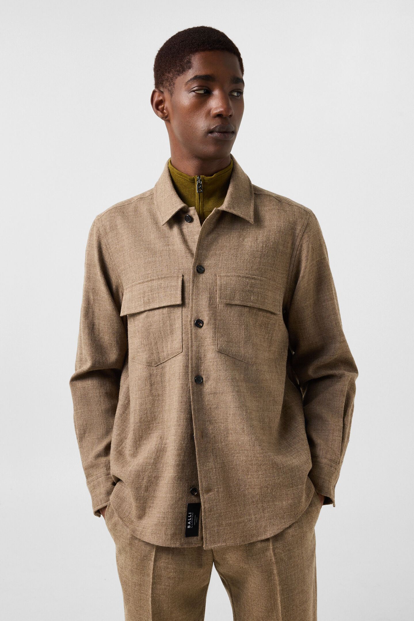 Heiko virgin wool shirt Brown