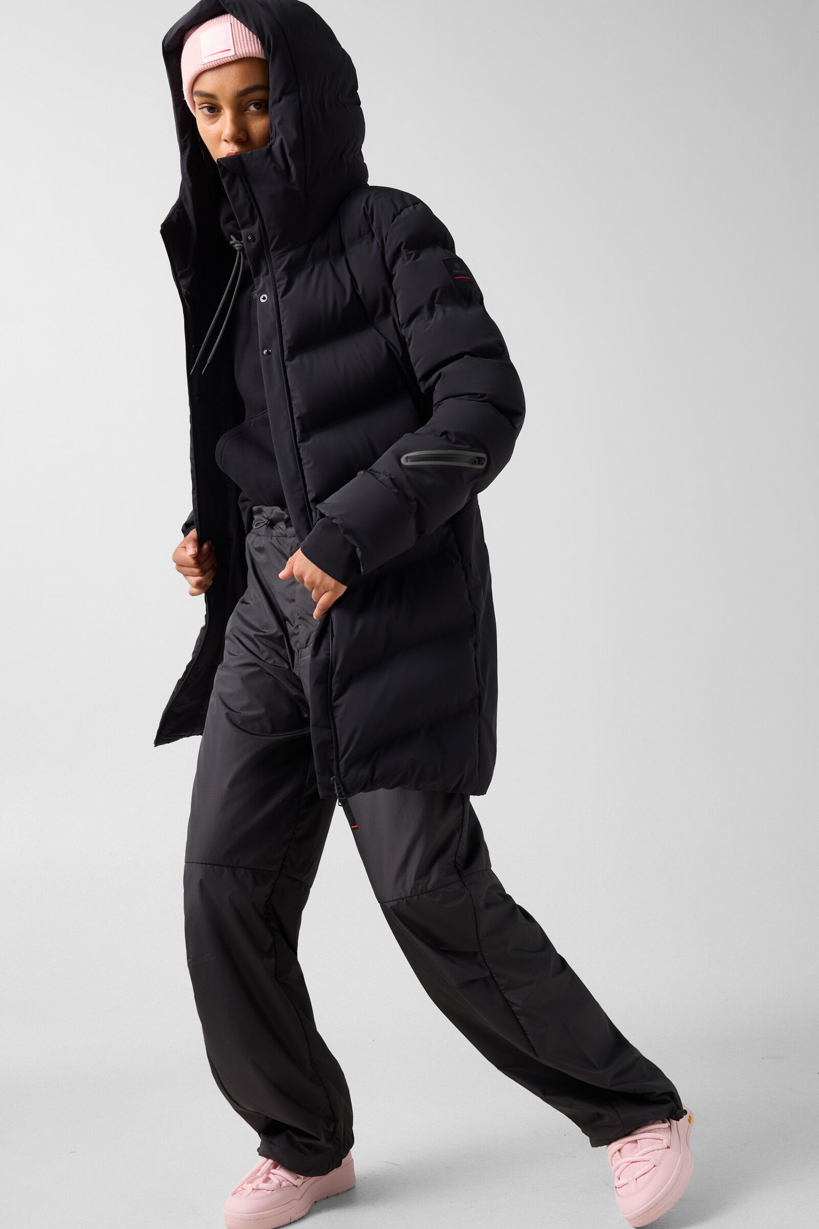 Tec-Aen quilted coat Black