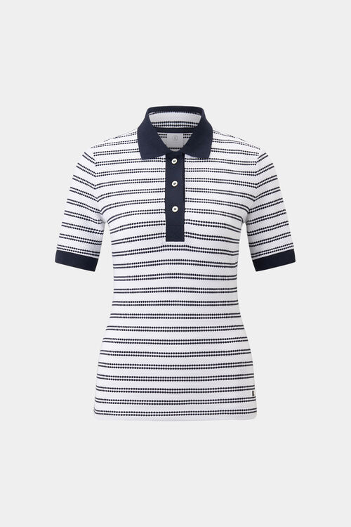 Polo-Shirt Wendy Navy-Blau/Weiß