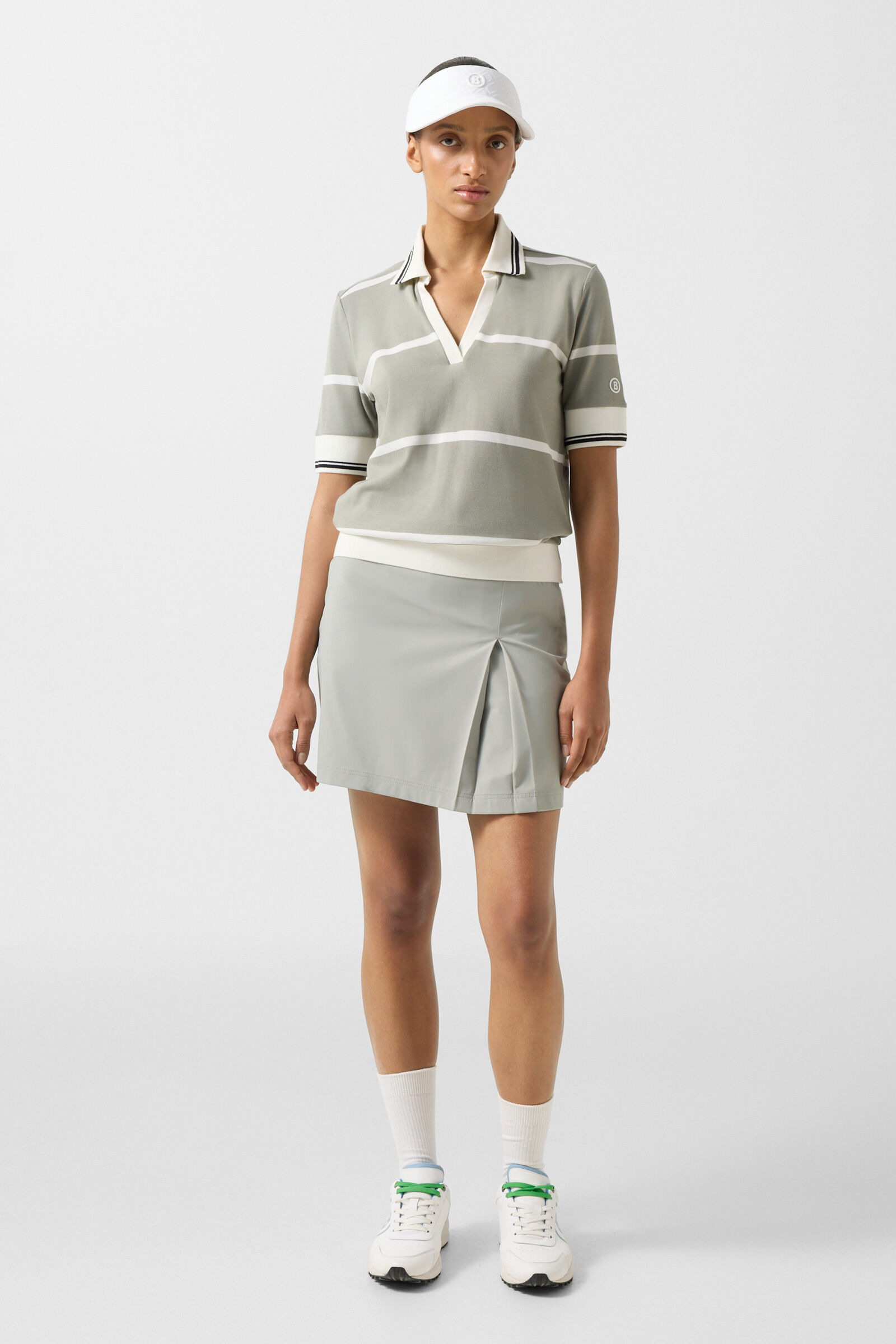 Jessi polo shirt Eucalyptus/Off-White