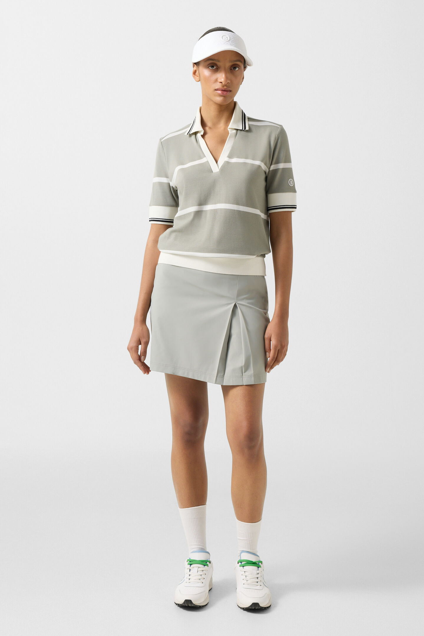 Jessi polo shirt Eucalyptus/Off-White