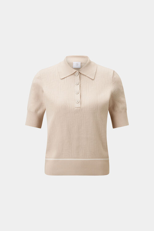 Maia knitted polo shirt Sand