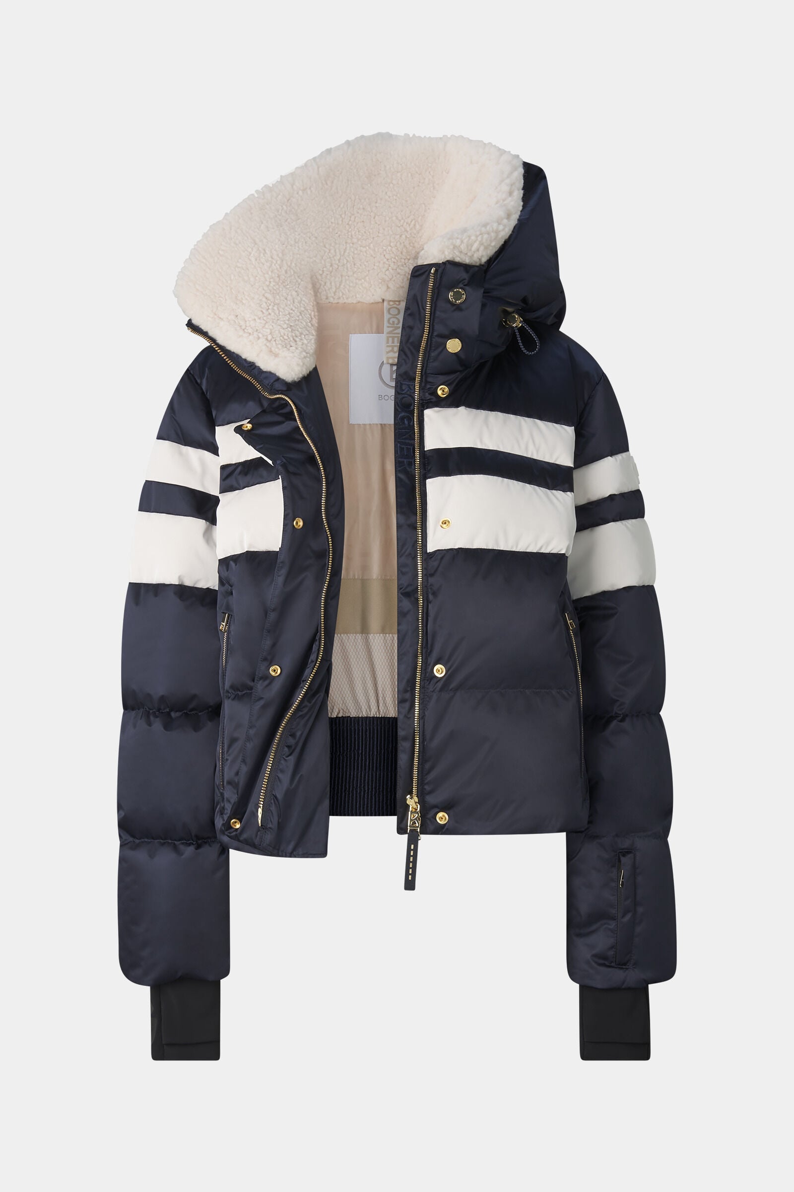 Ski-Daunenjacke Silla Navy/Wei&szlig;