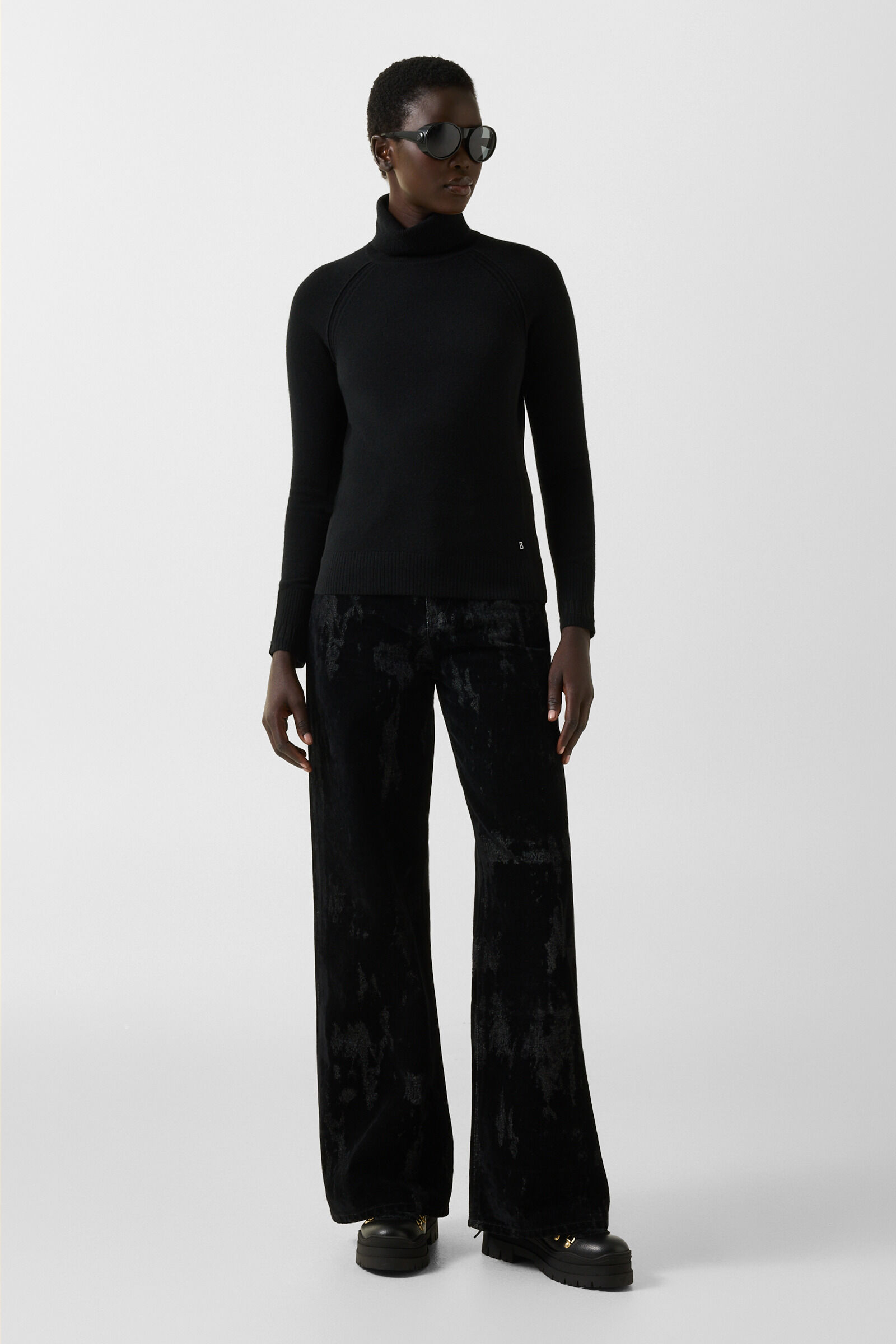 Vaiana pure new wool and cashmere jumper Black