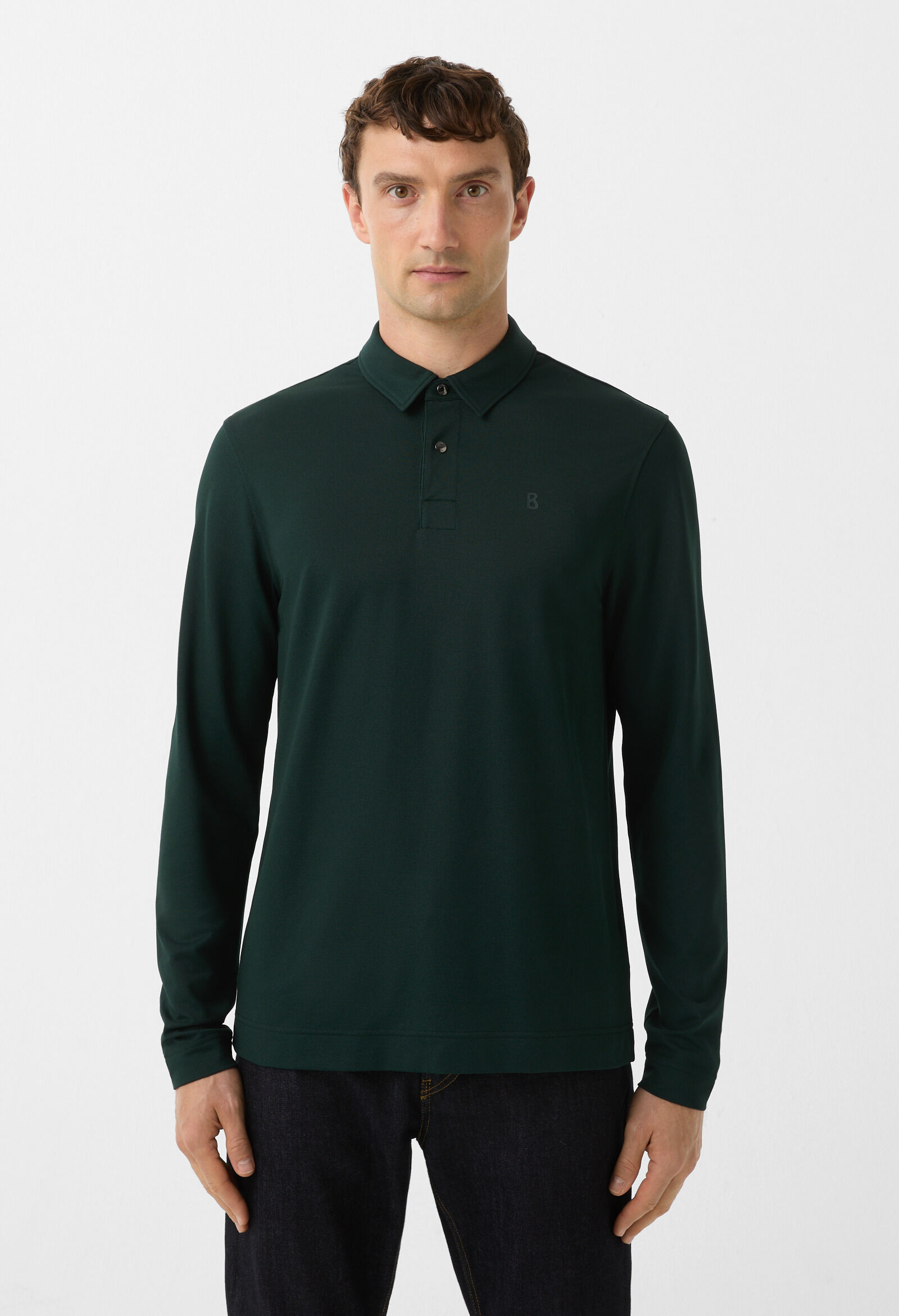 Timon polo long-sleeved top Dark green