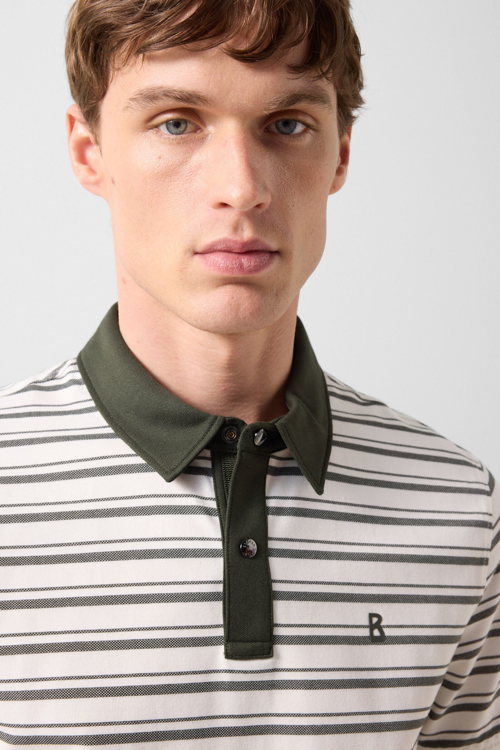 Polo-Shirt Timo Dunkelgr&uuml;n/Off-White