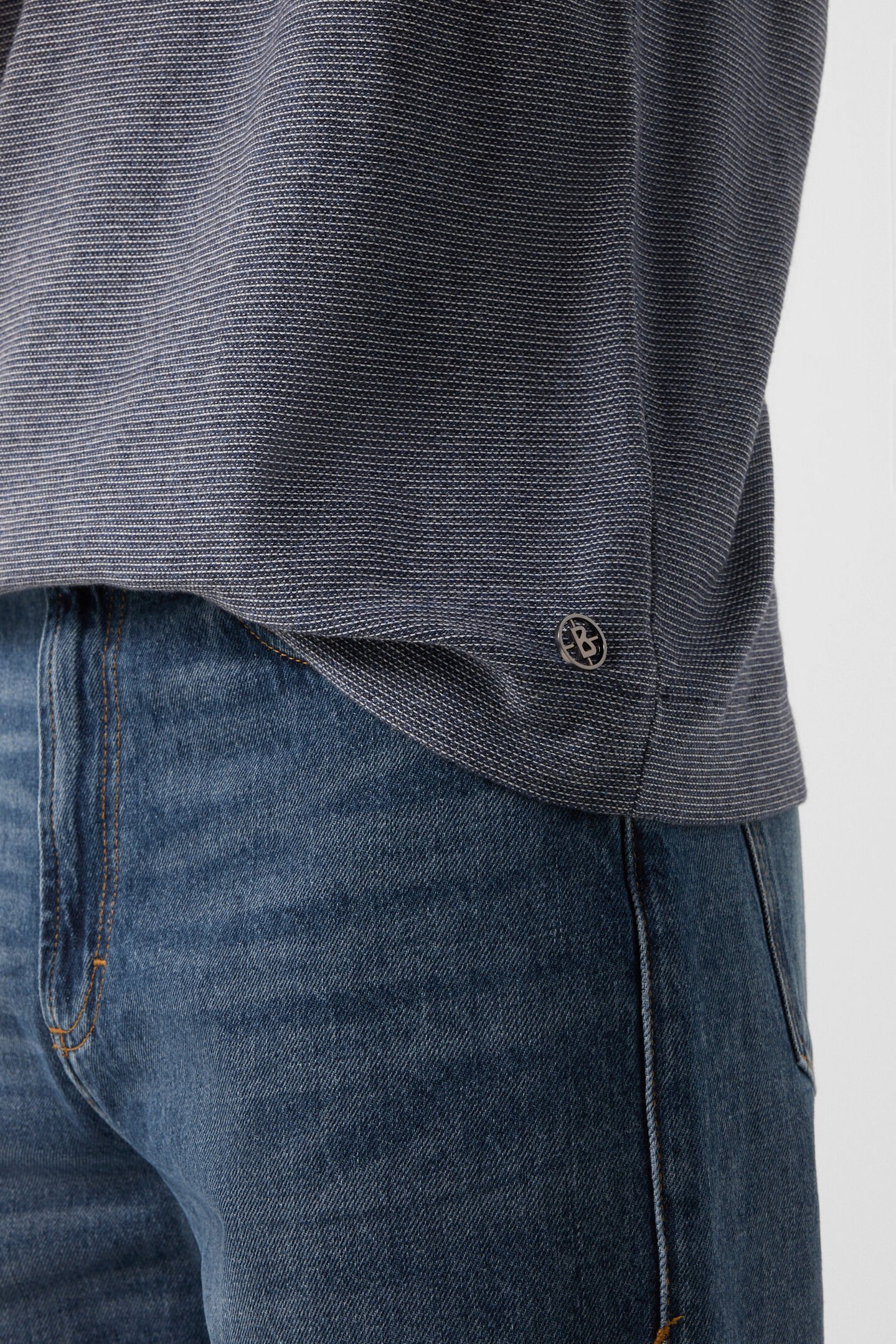 Strick-Shirt Horton Navy-Blau