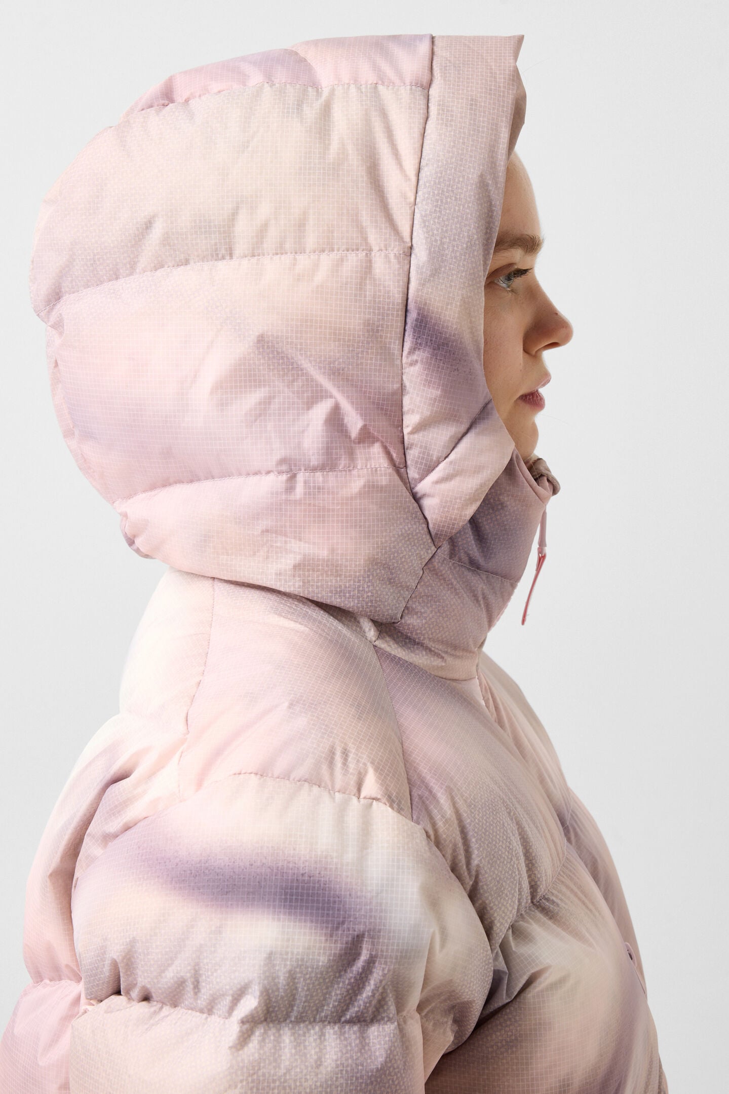Vally Down Ski Jacket Beige/Pink