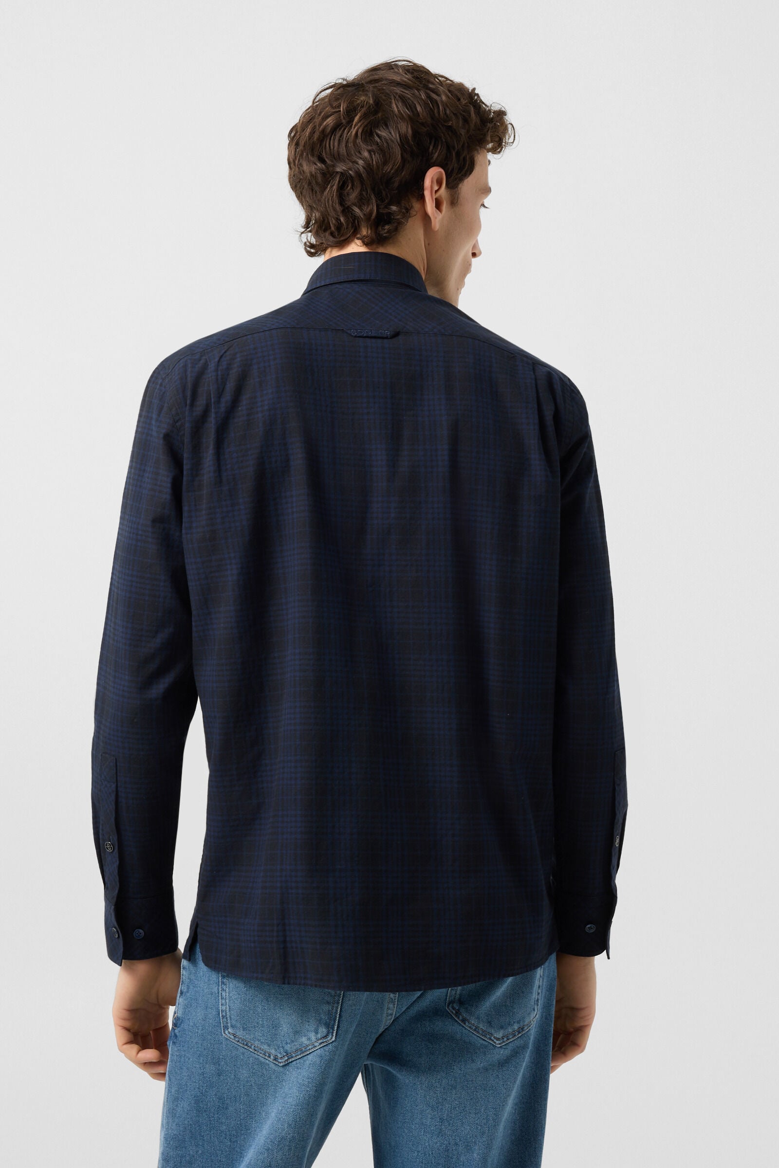 Hardy cotton shirt Navy blue/black