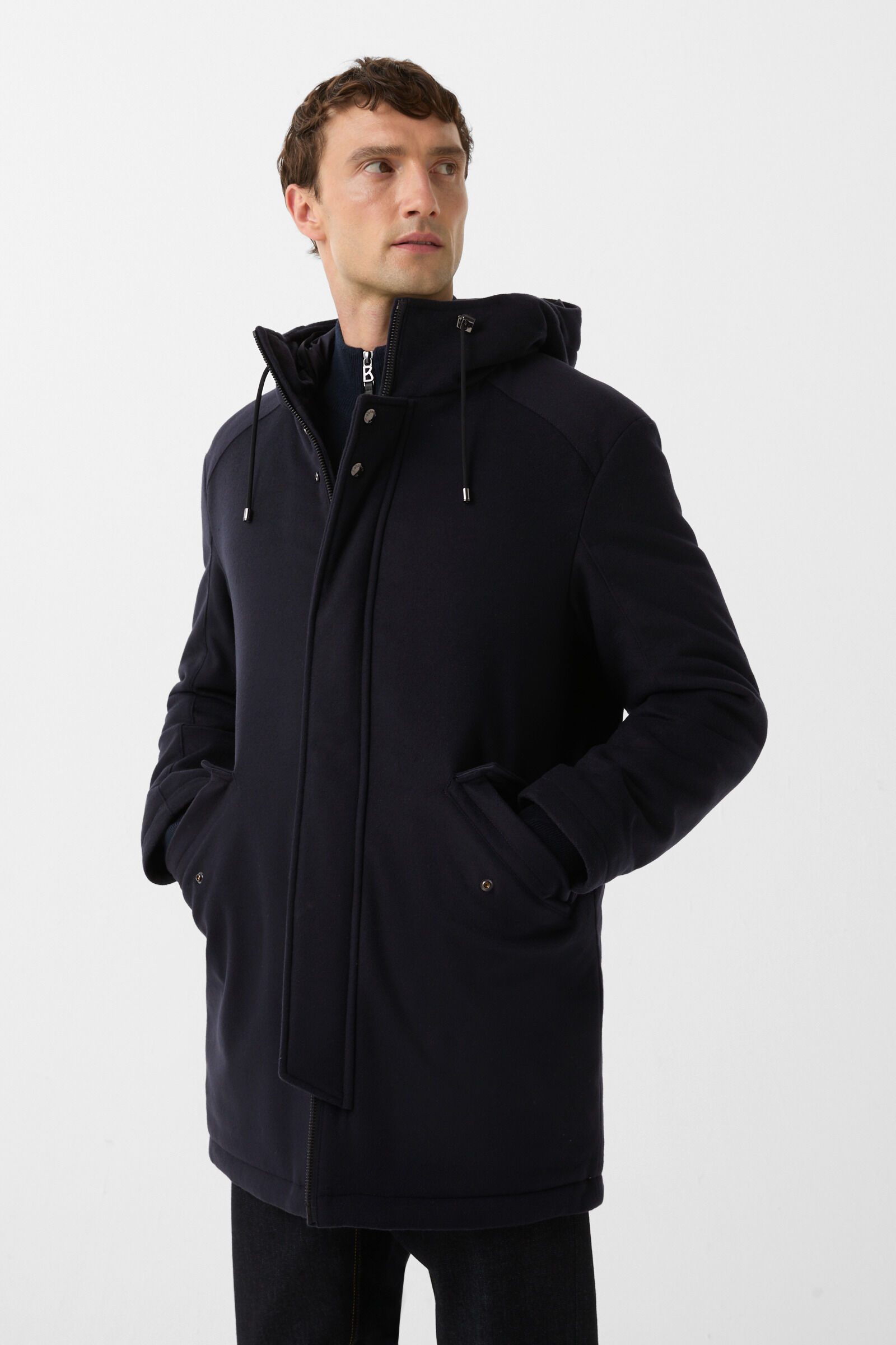 Perce down parka Navy blue