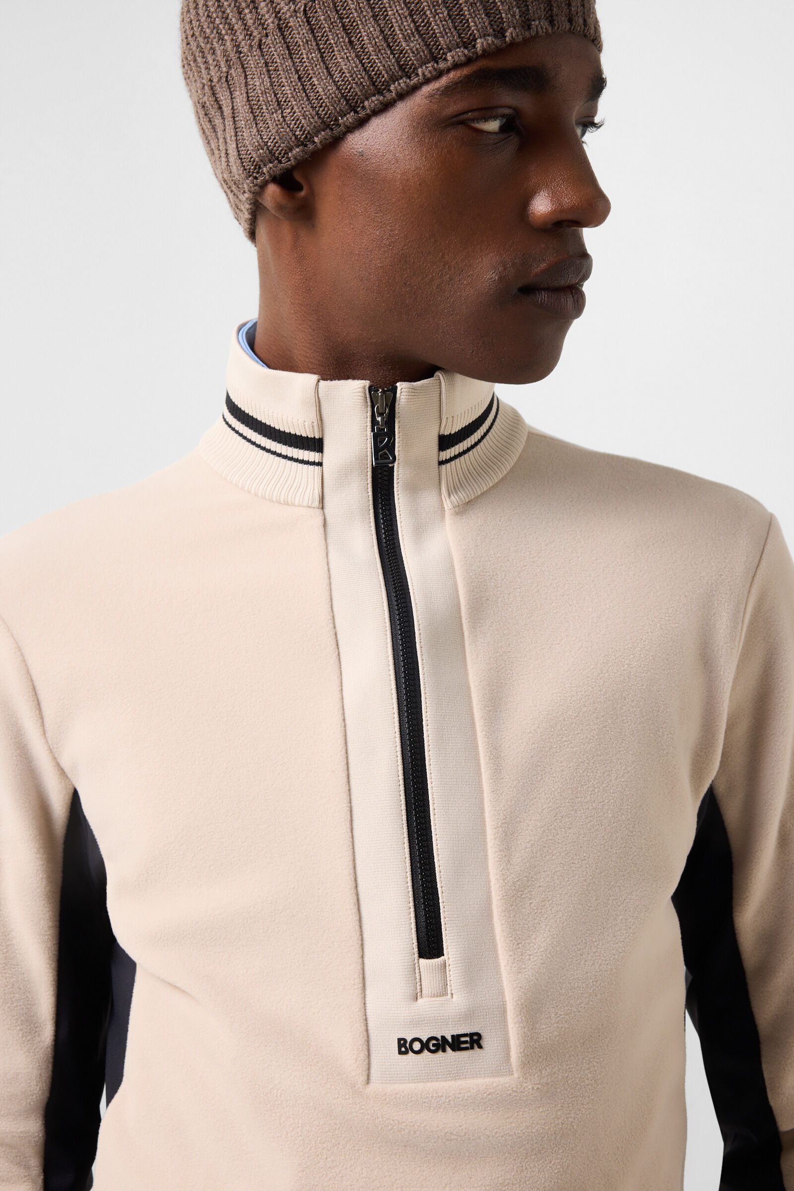 Fleece-First Layer Harvey Camel/Schwarz