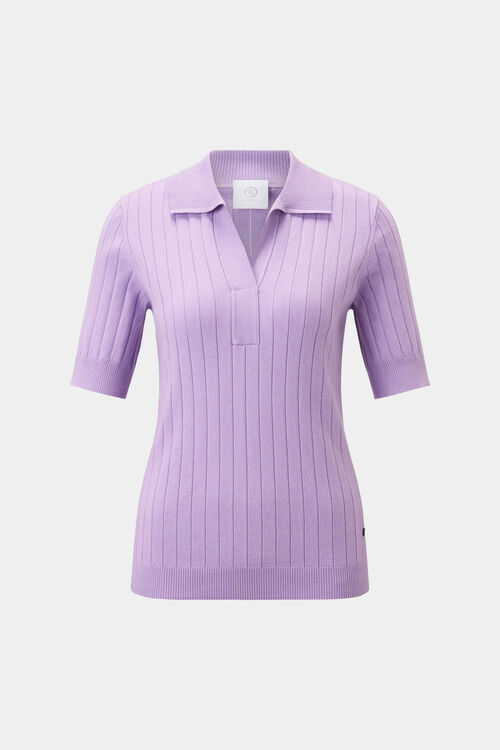 Knitted polo shirt June Lilac