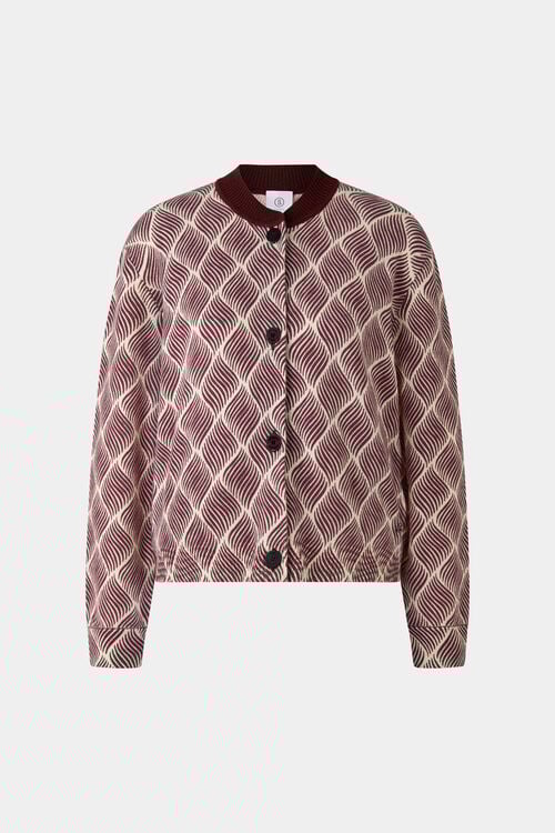 Strick-Bomberjacke Evelyn Weinrot/Creme