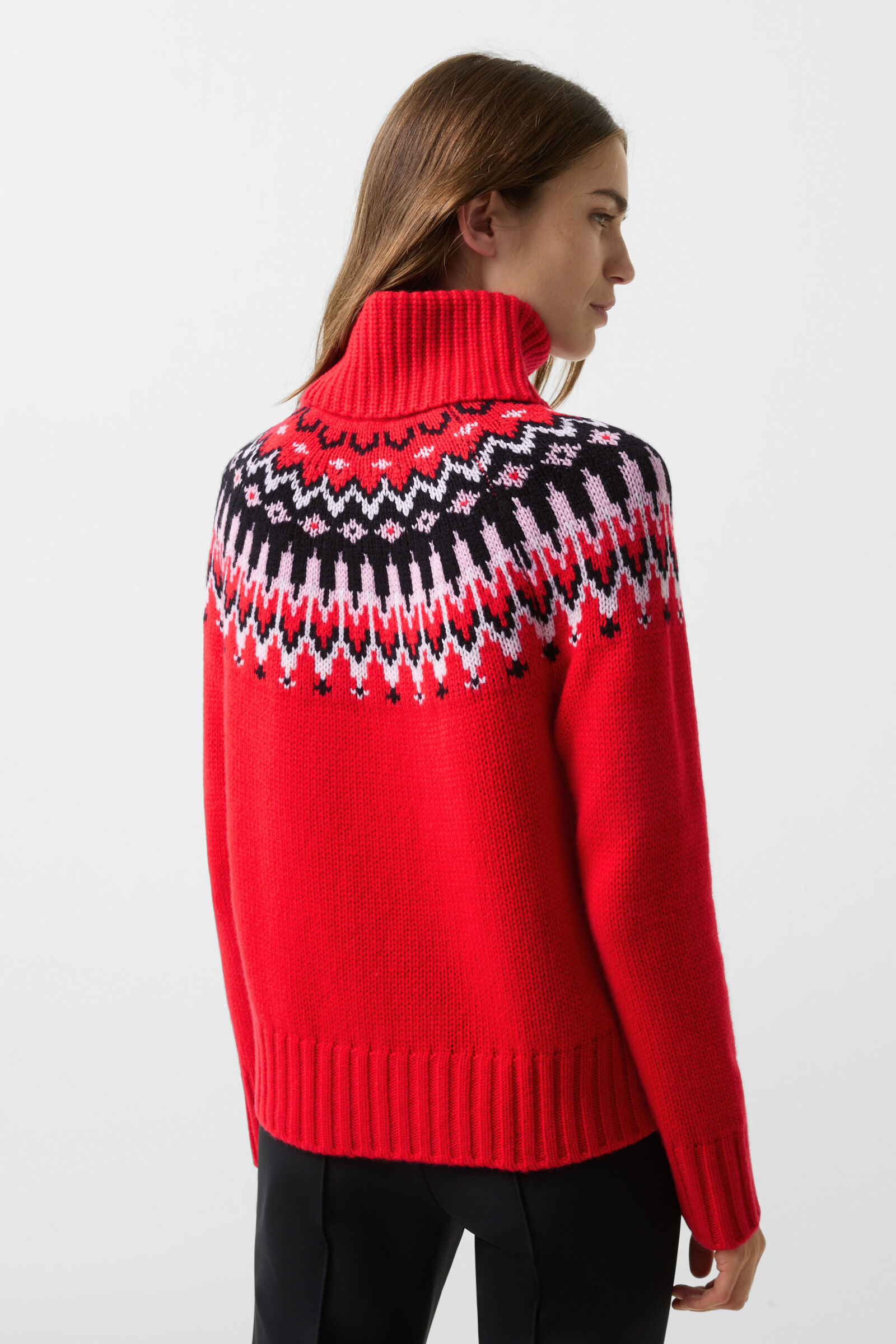 Norwegian pullover Ingrid Red/black