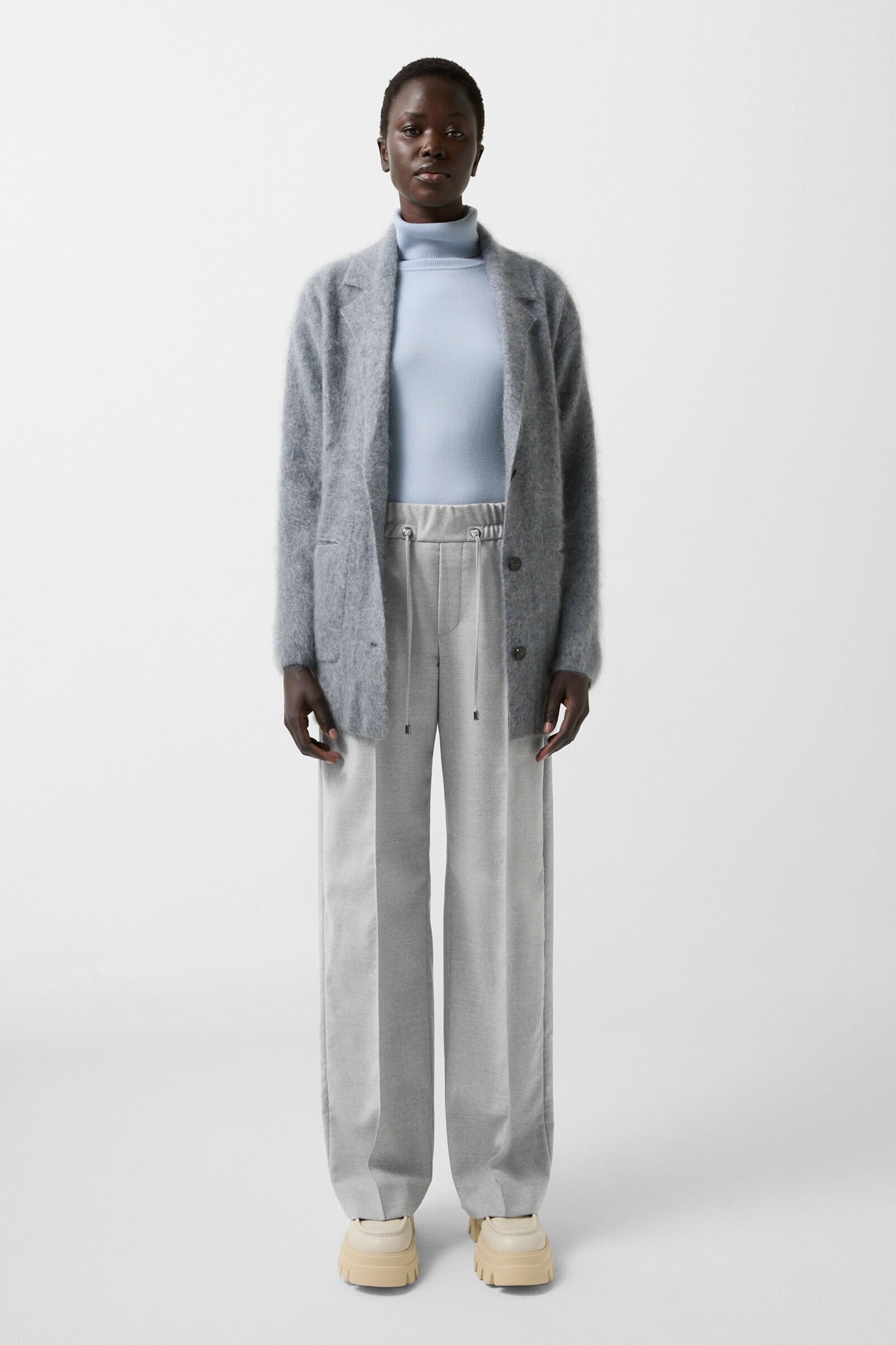 Pantalon en flanelle Ella Gris clair