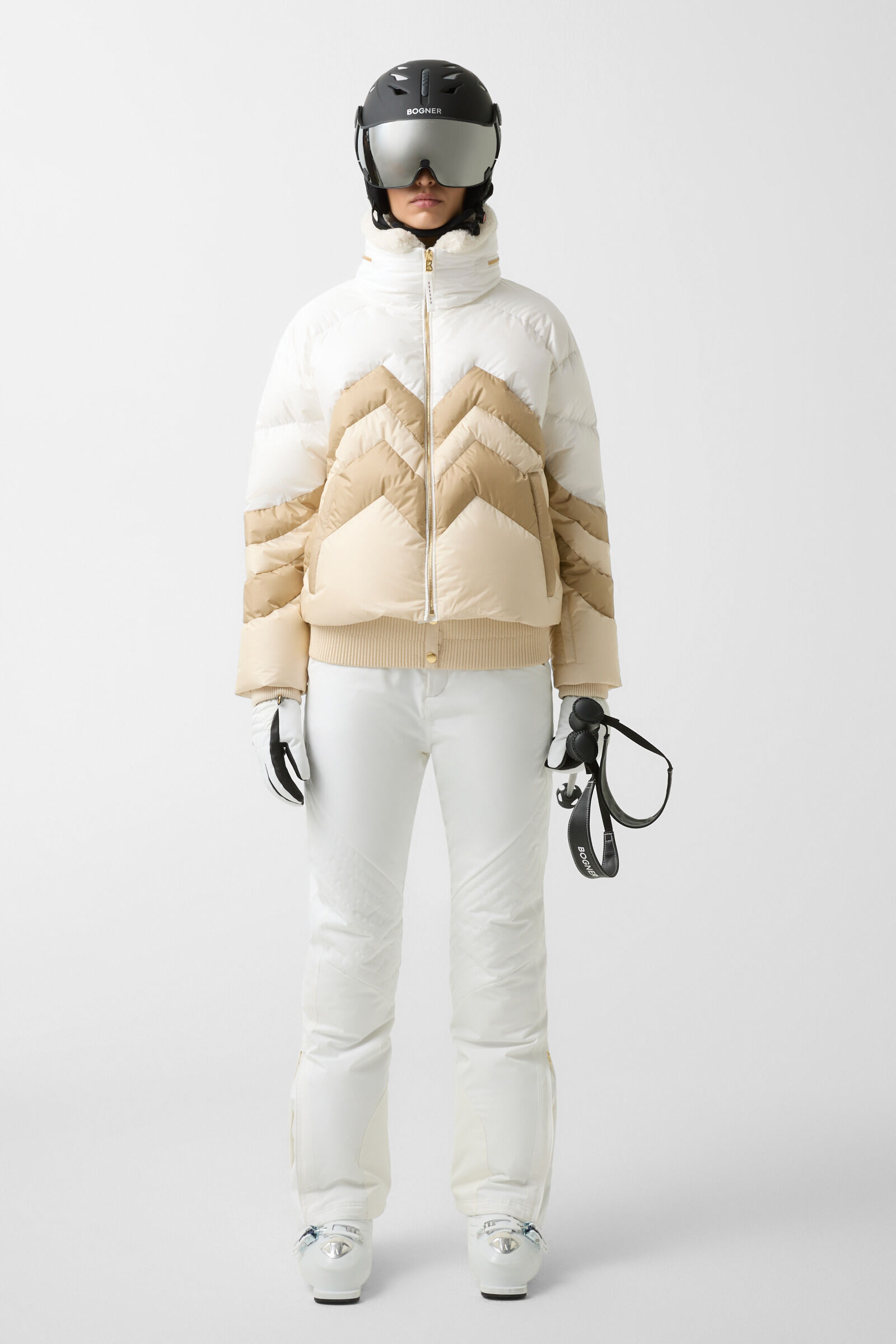 Valea down ski jacket Off-white/beige