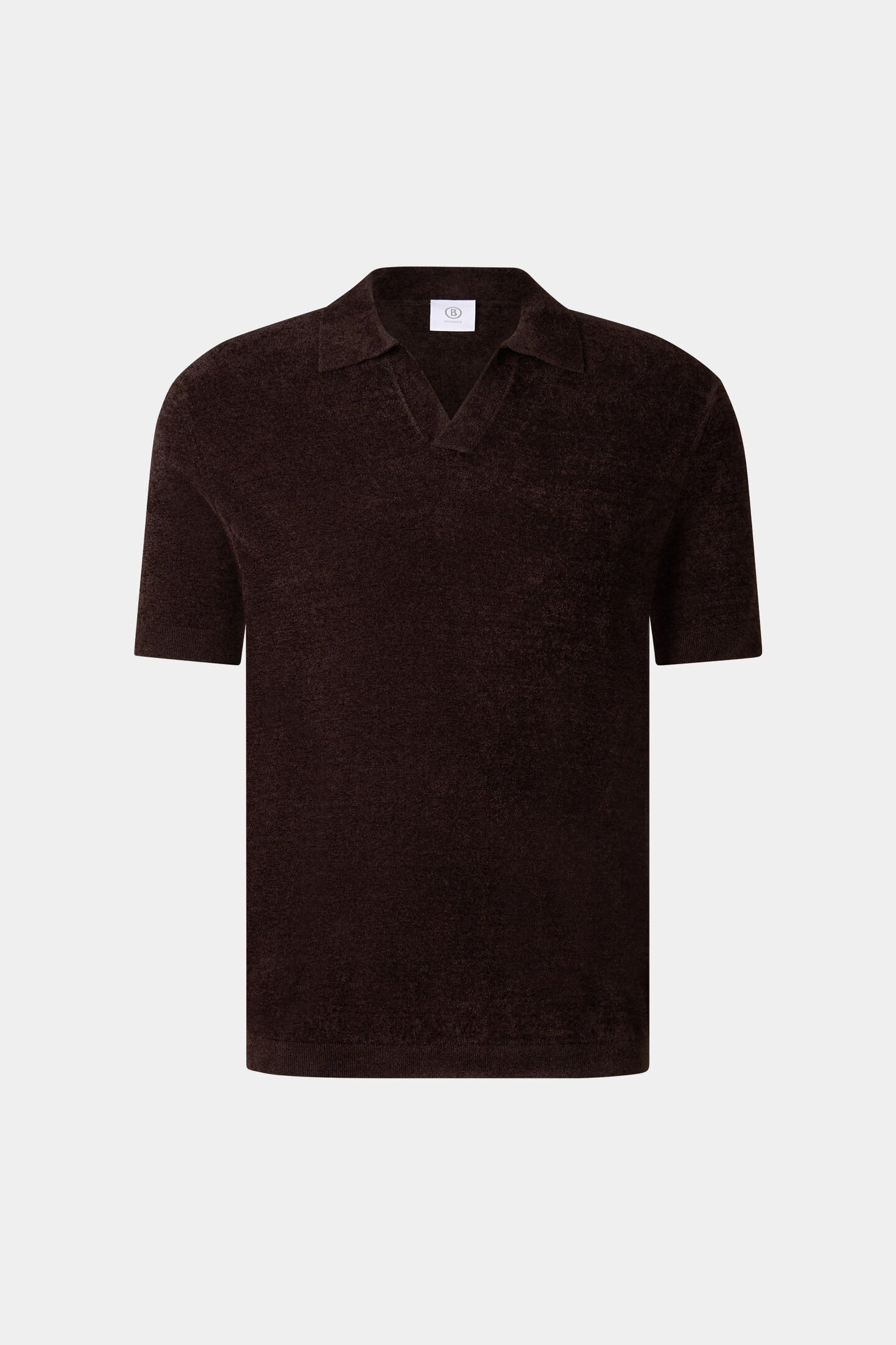 Finn knitted polo shirt Dark brown