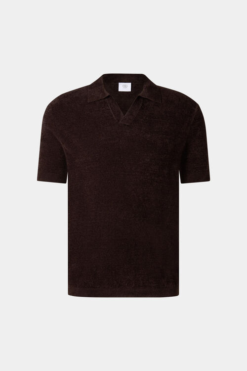 Strick-Polo-Shirt Finn Dunkelbraun