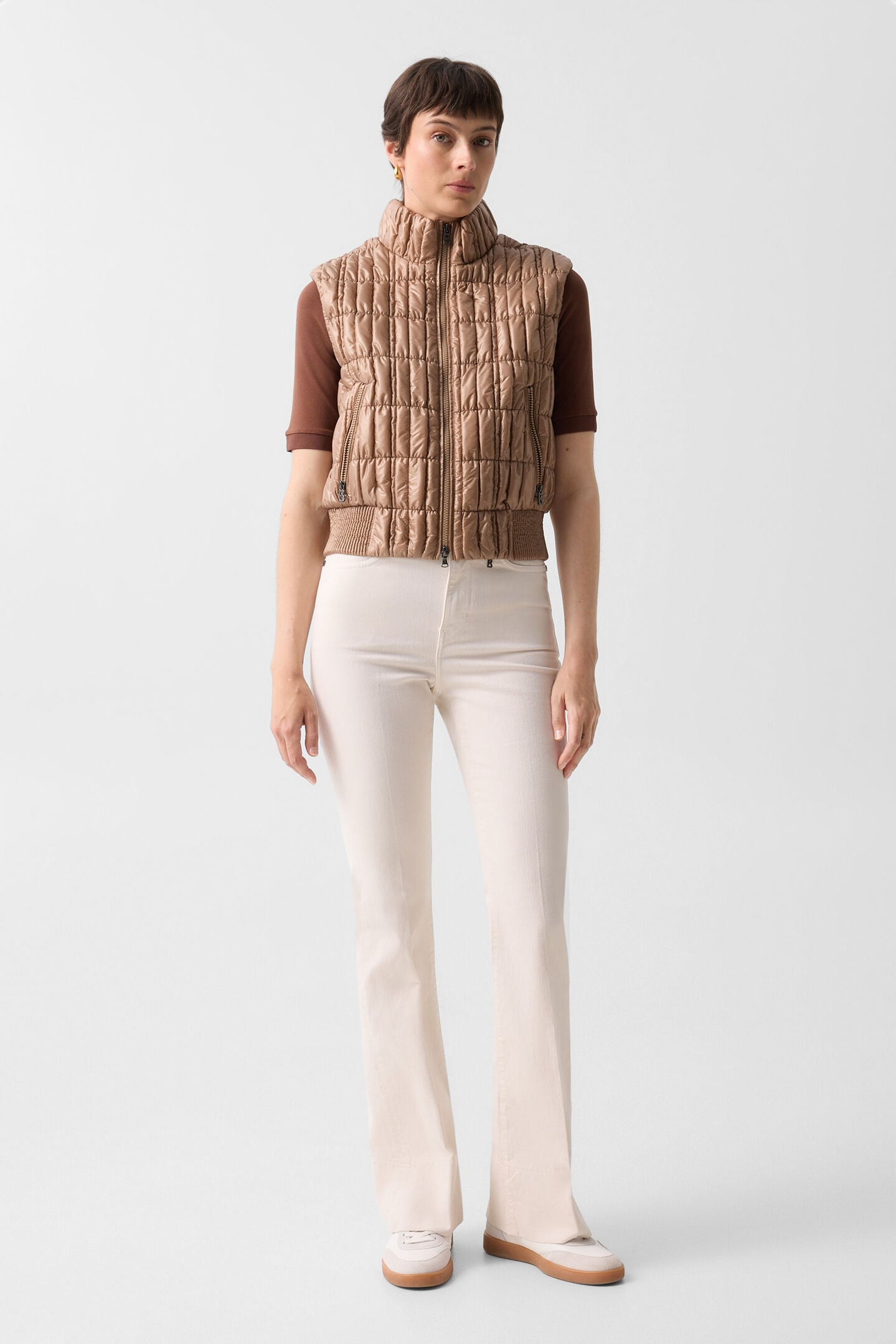 Sally quilted waistcoat Camel