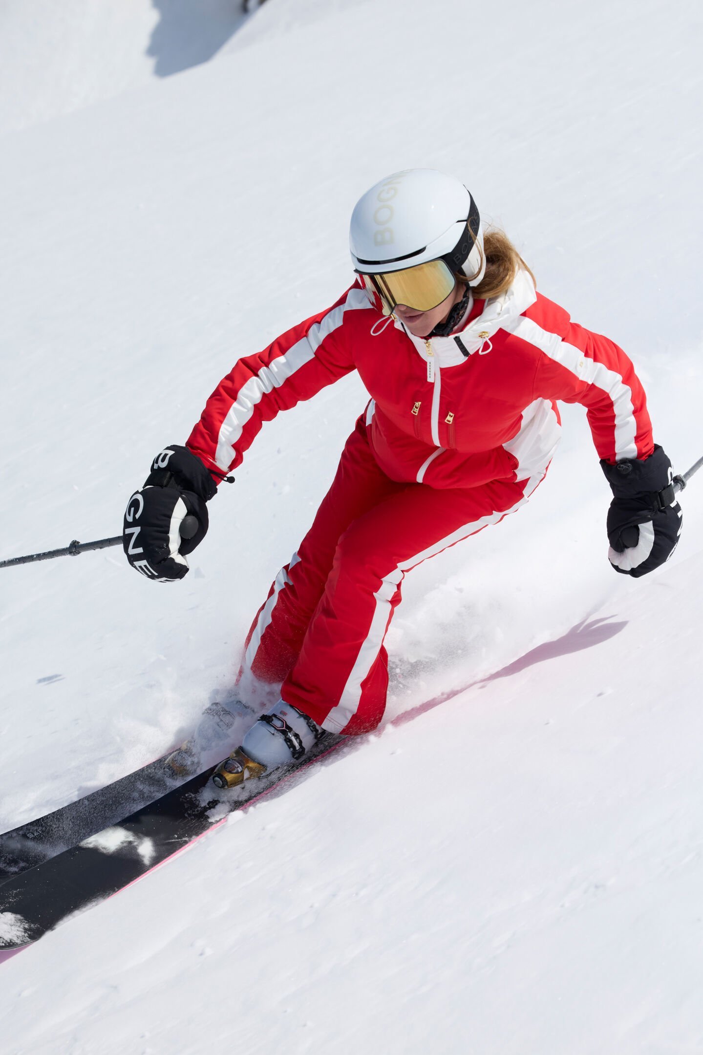 Gewatteerde jas Kira Rood/Wit