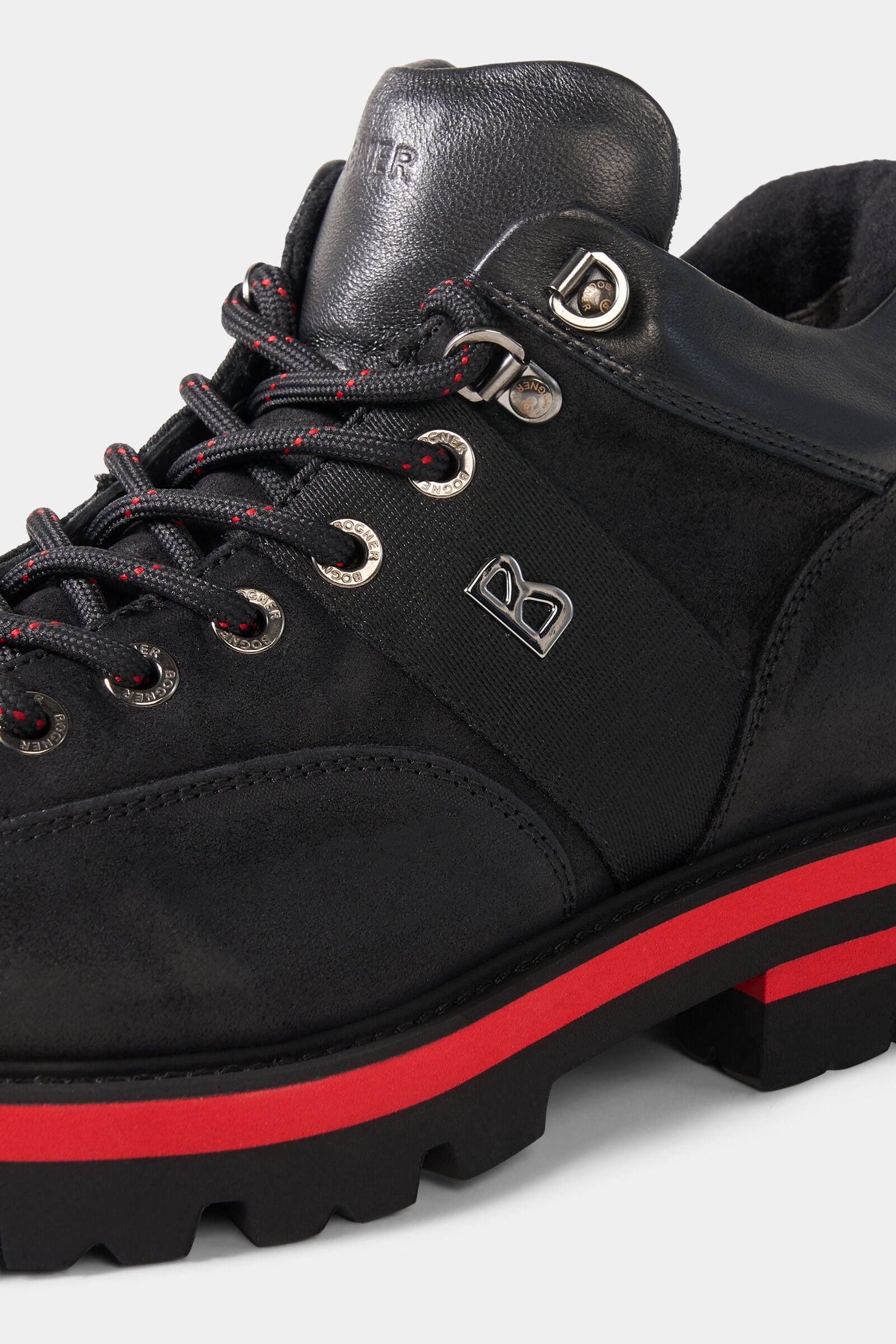Lace-up boots Courchevel Black/Red