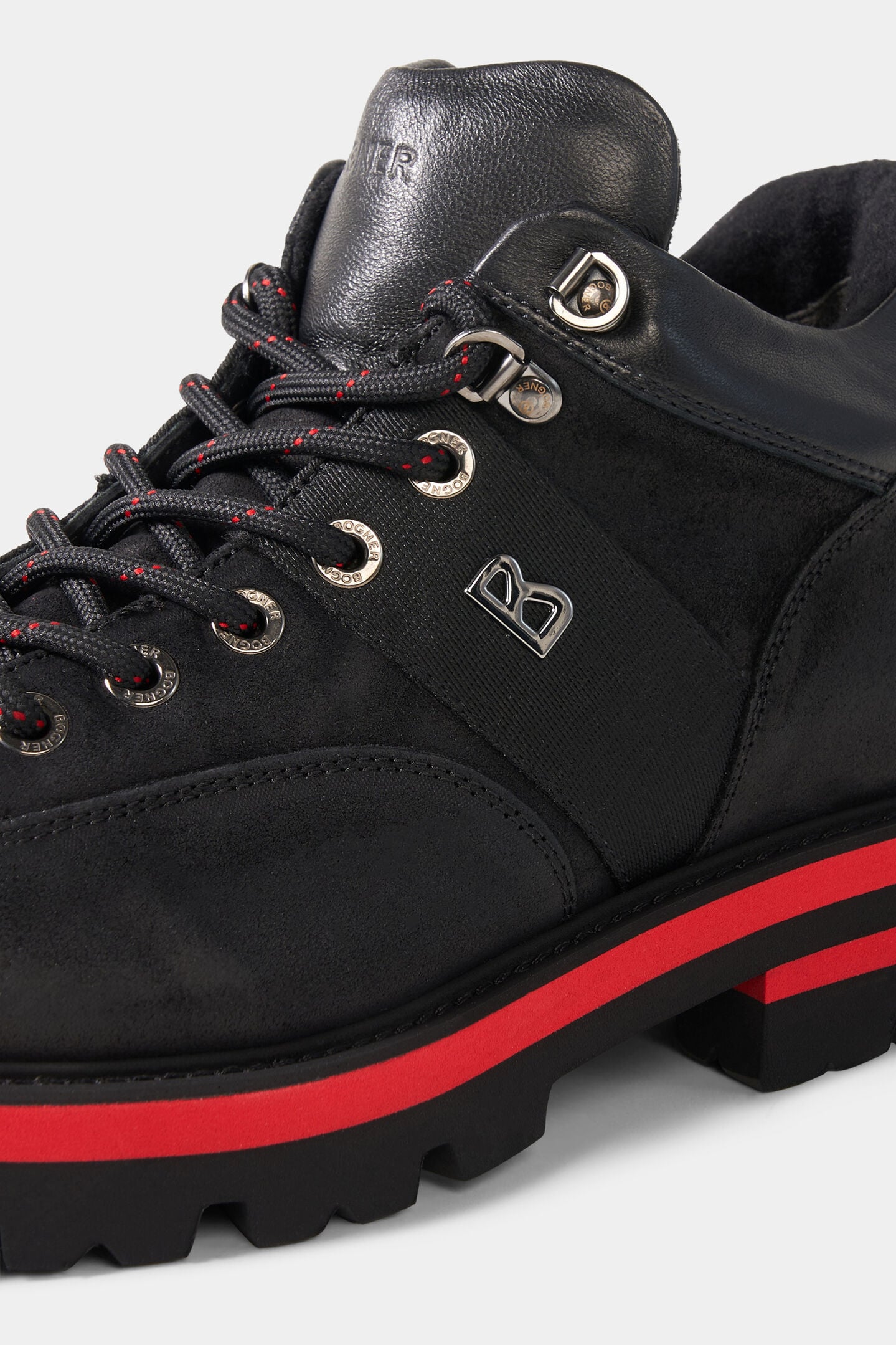 Lace-up boots Courchevel Black/Red