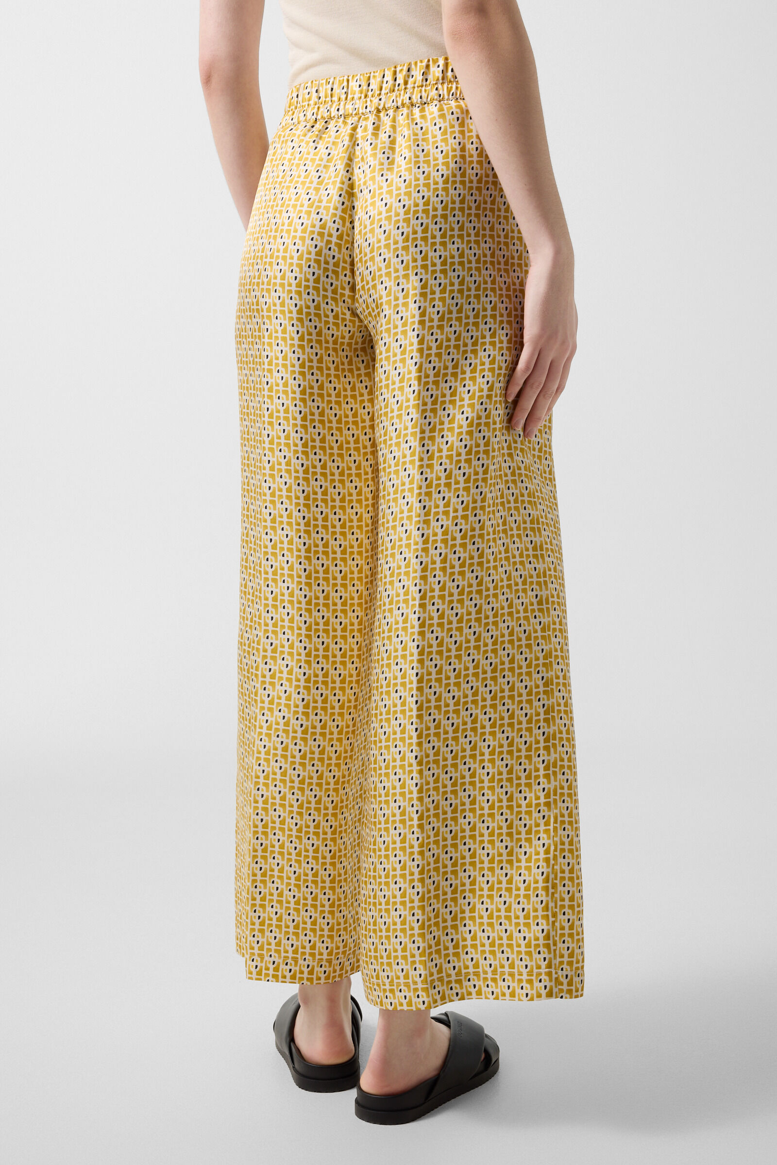 Emmy silk trousers Yellow/cream