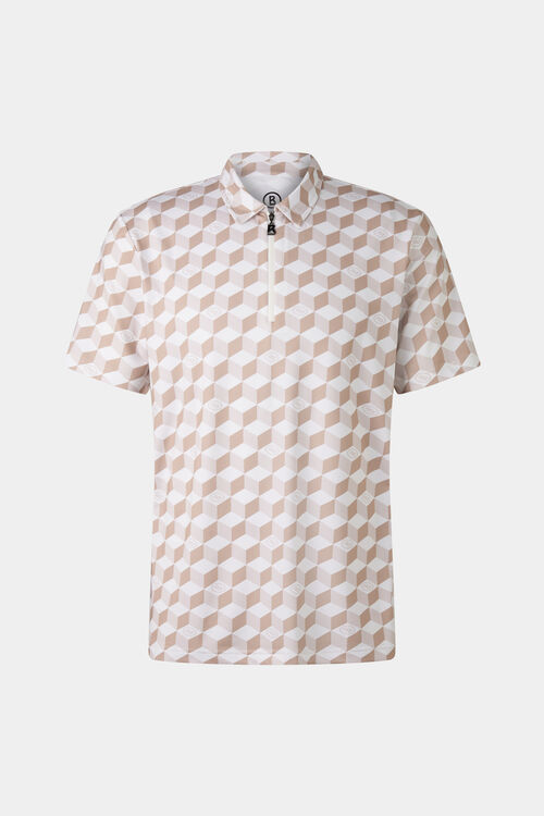 Funktions-Polo-Shirt Tamiro Beige/Off-White