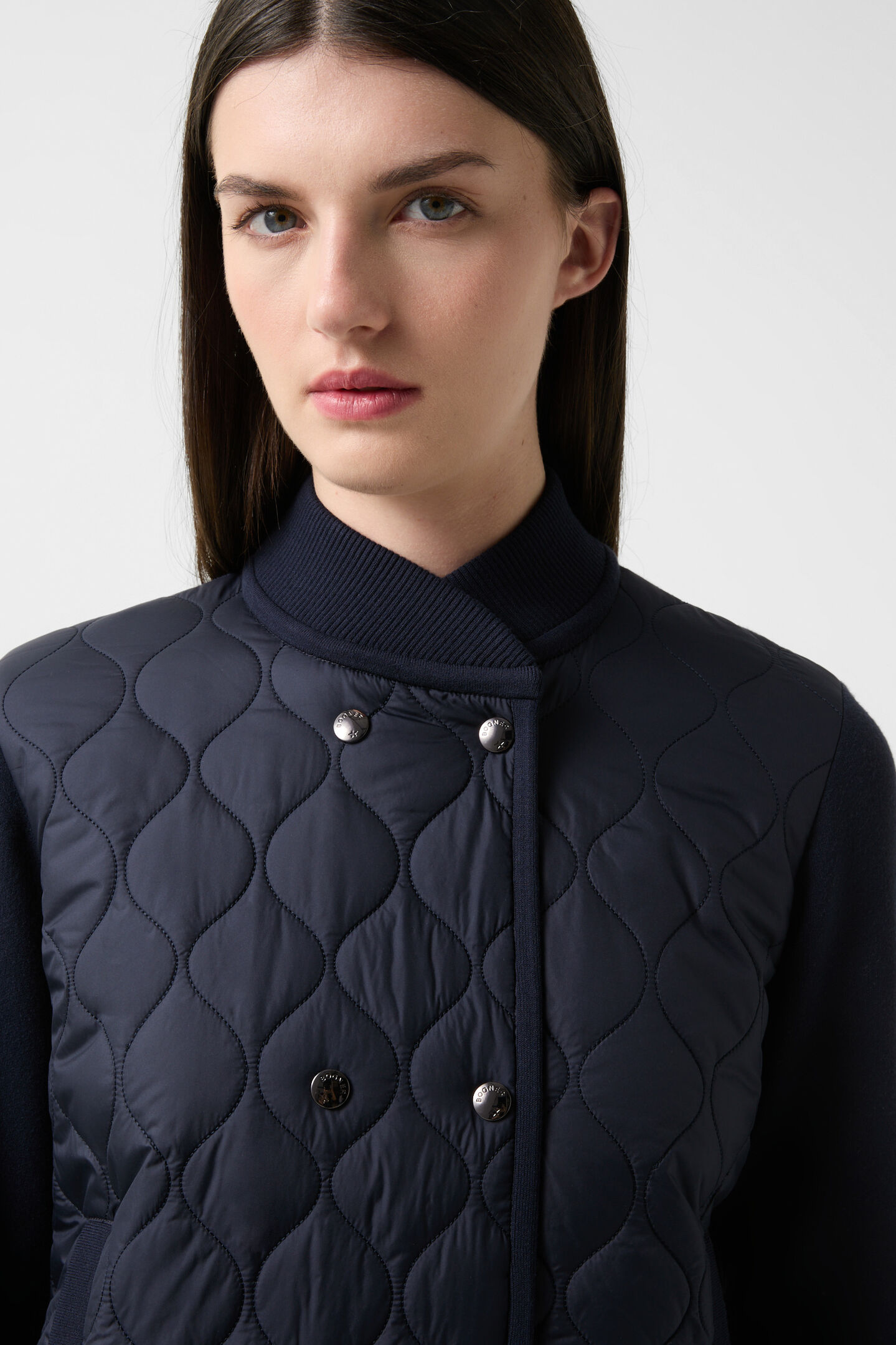 Becca hybrid knit jacket Navy blue