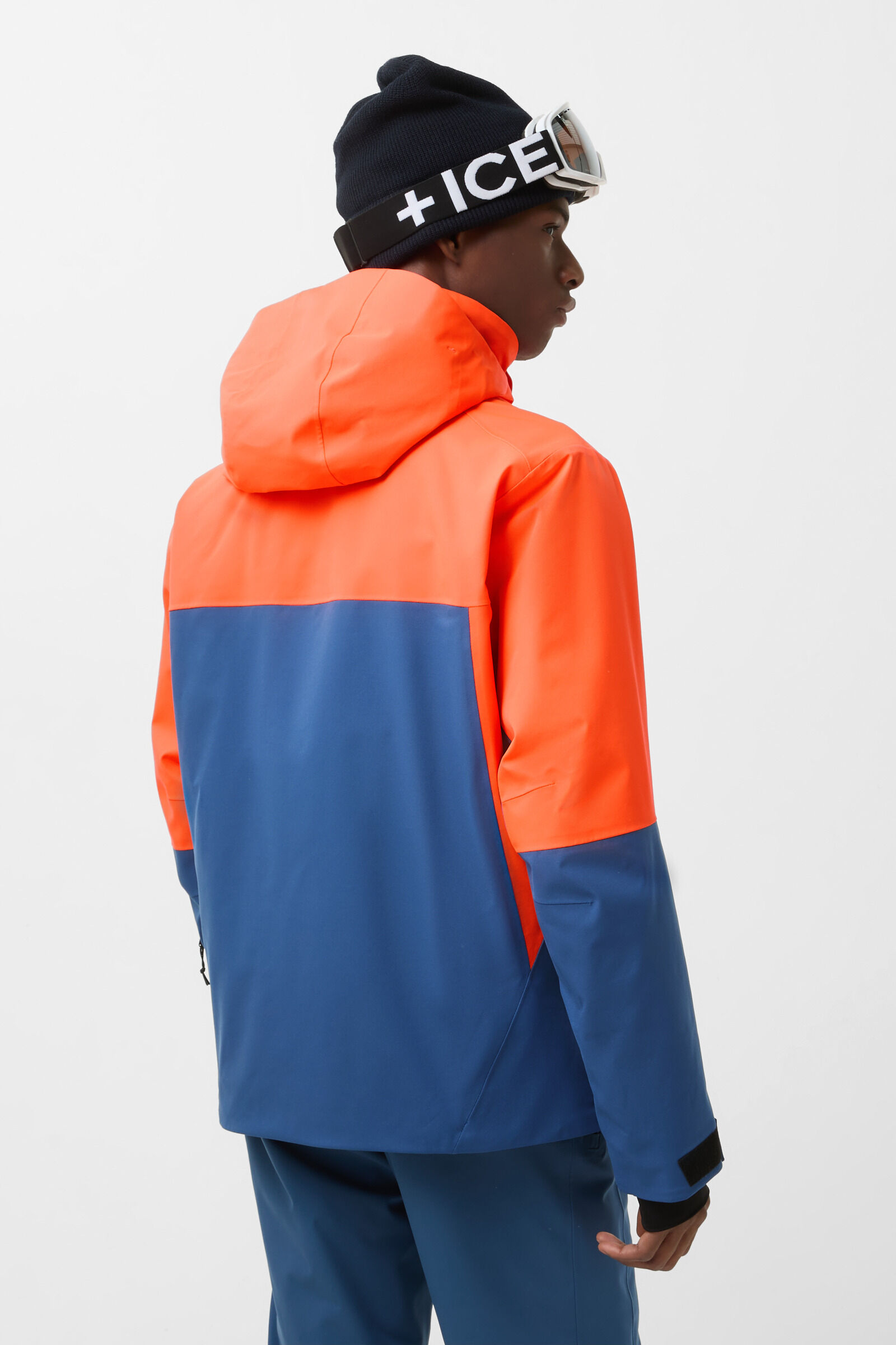 Halor ski jacket Neon orange/blue