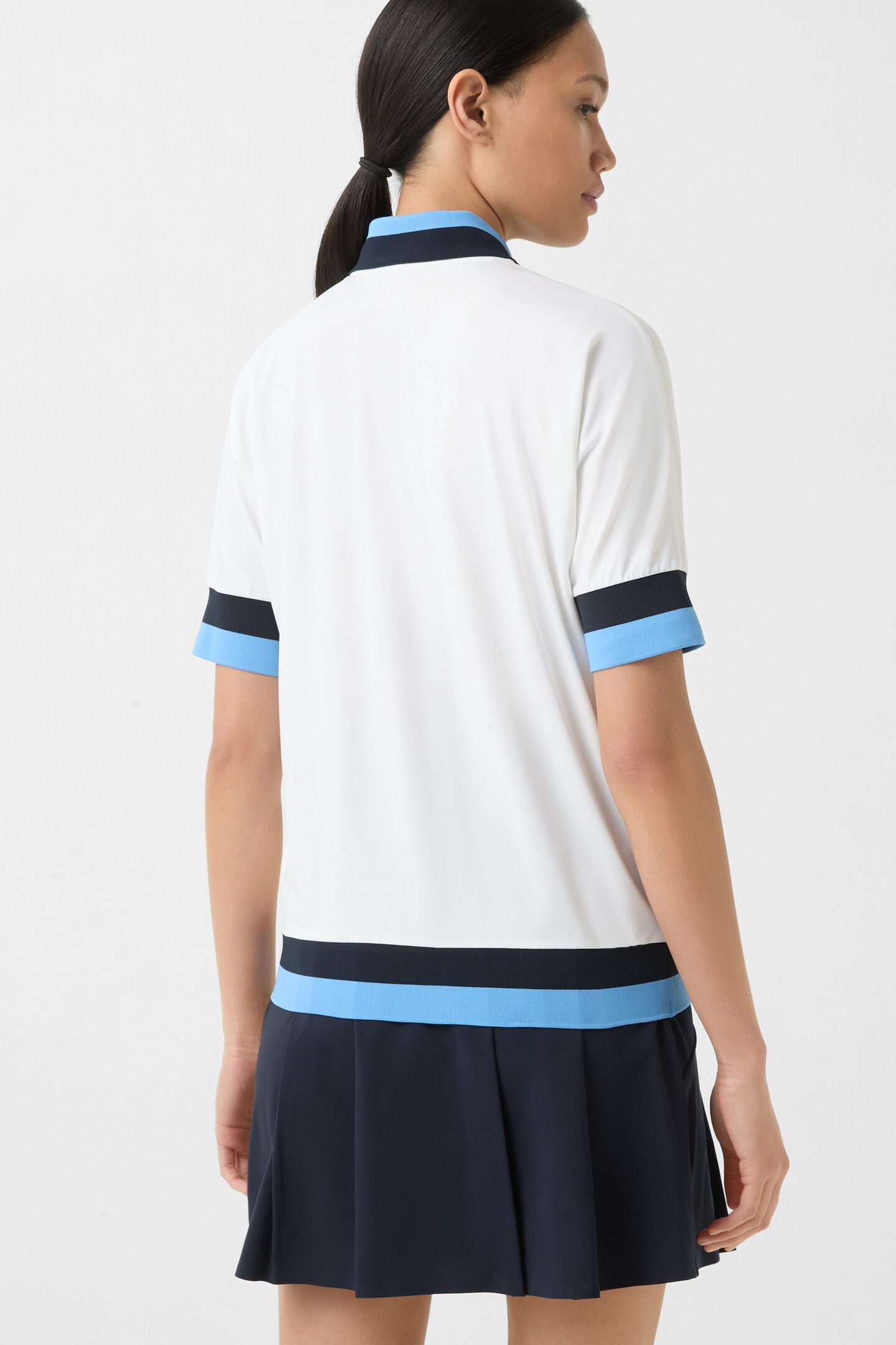 Andrina functional short-sleeved top Off-white/Blue