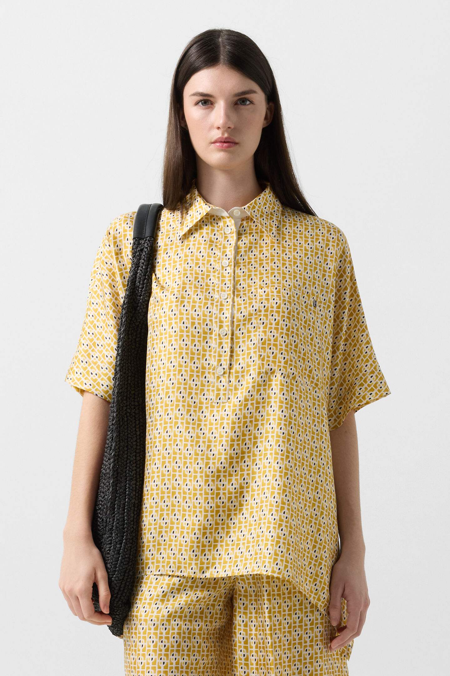 Elvira silk blouse Yellow/cream
