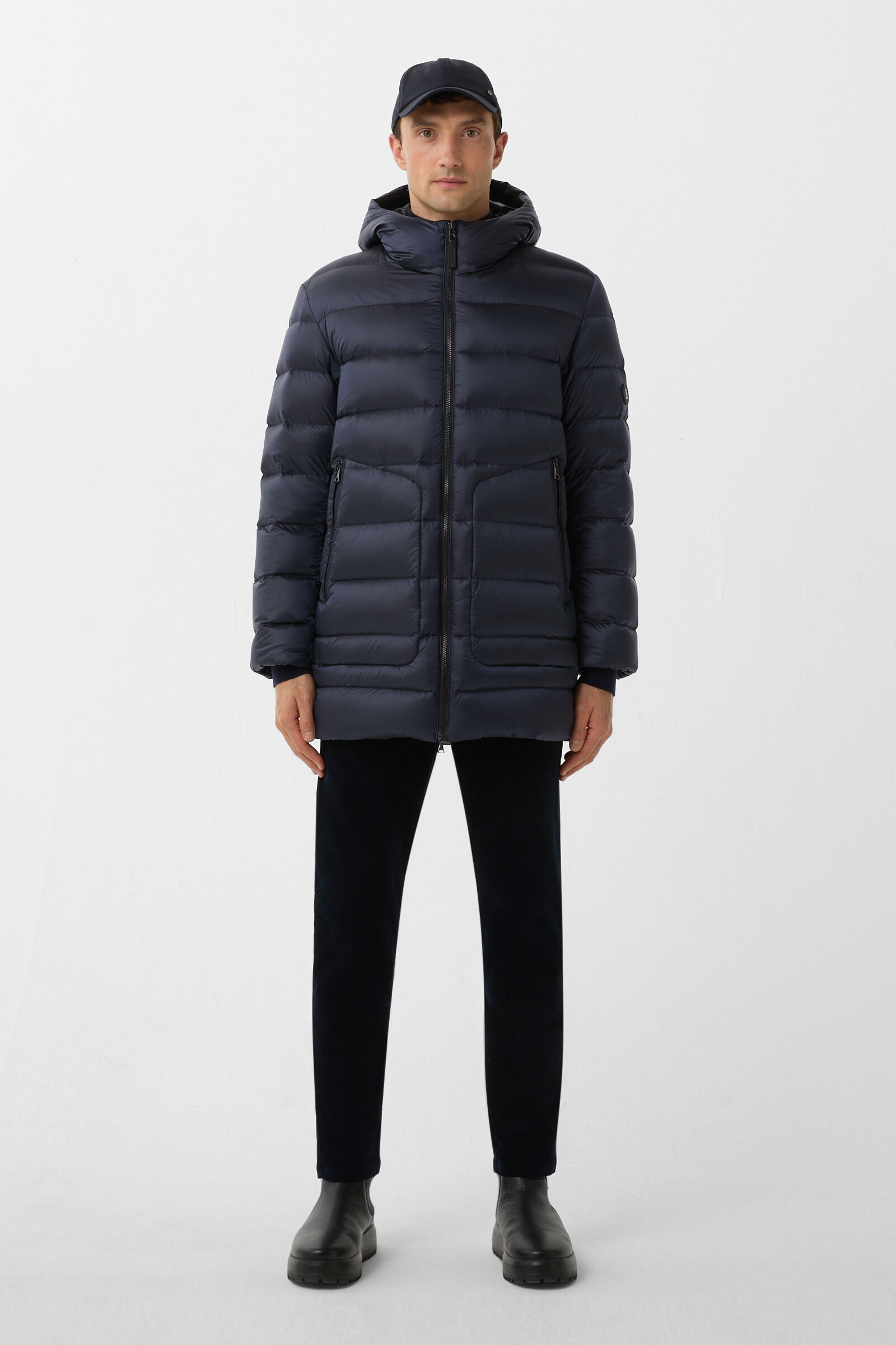 Herby down short coat Dark blue