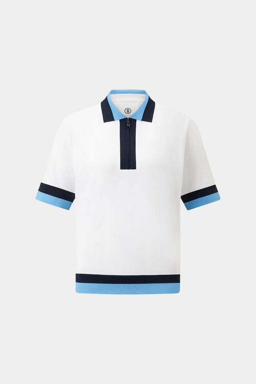 Andrina functional short-sleeved top Off-white/Blue
