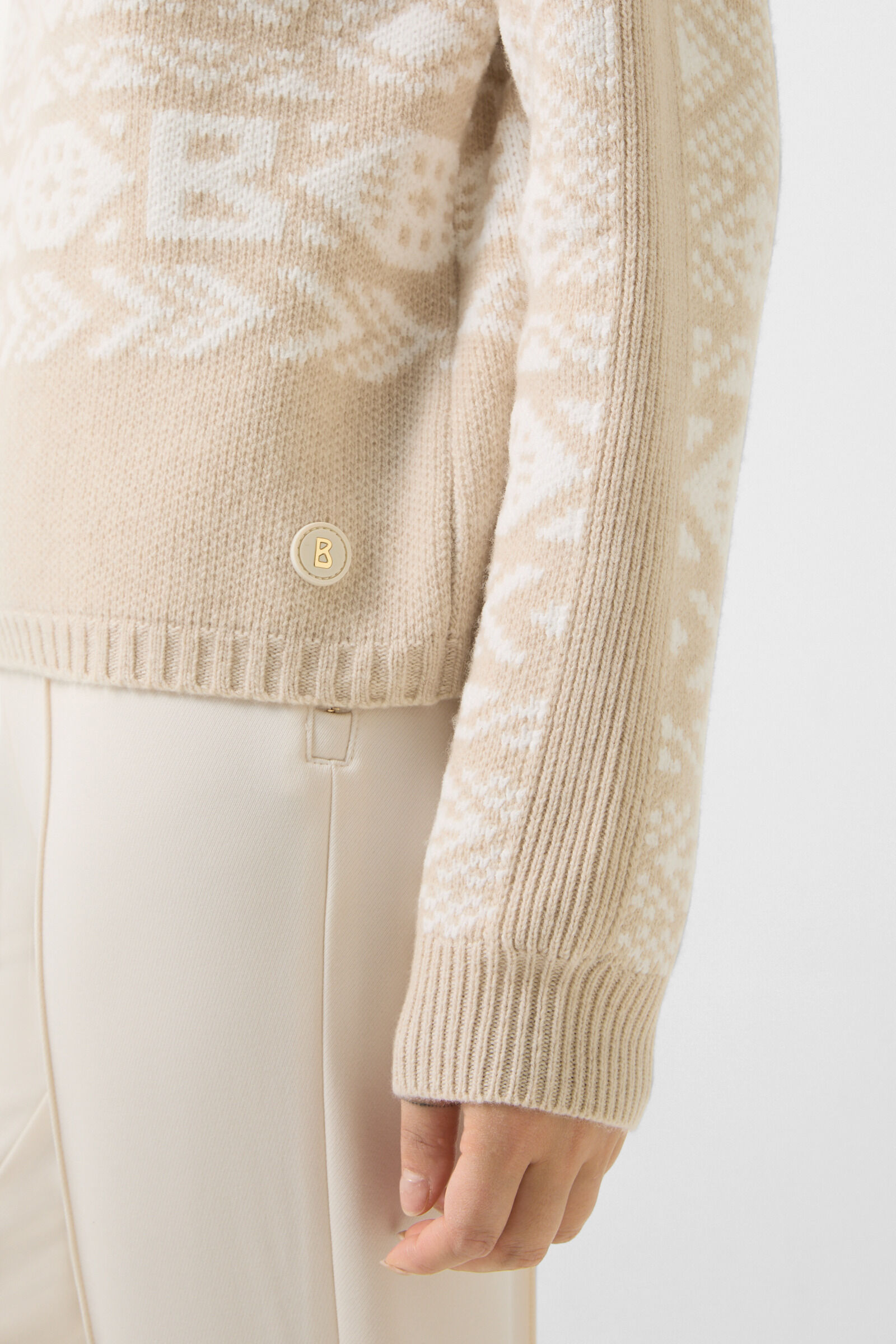 Jacquard jumper Nadin Beige/white